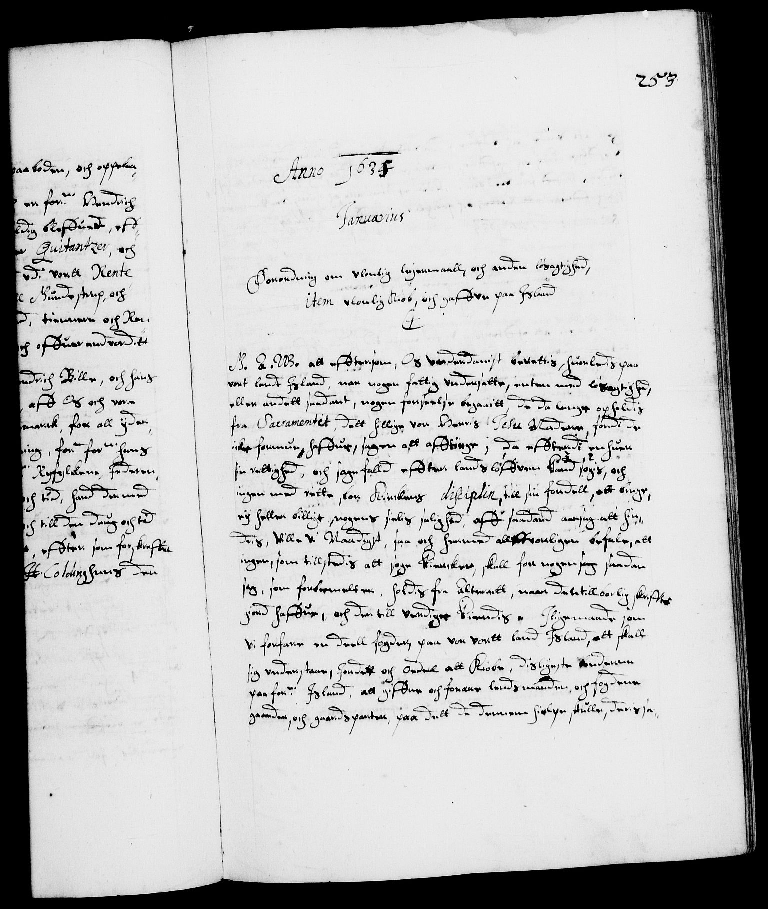 Danske Kanselli 1572-1799, RA/EA-3023/F/Fc/Fca/Fcaa/L0005: Norske registre (mikrofilm), 1631-1636, s. 253a