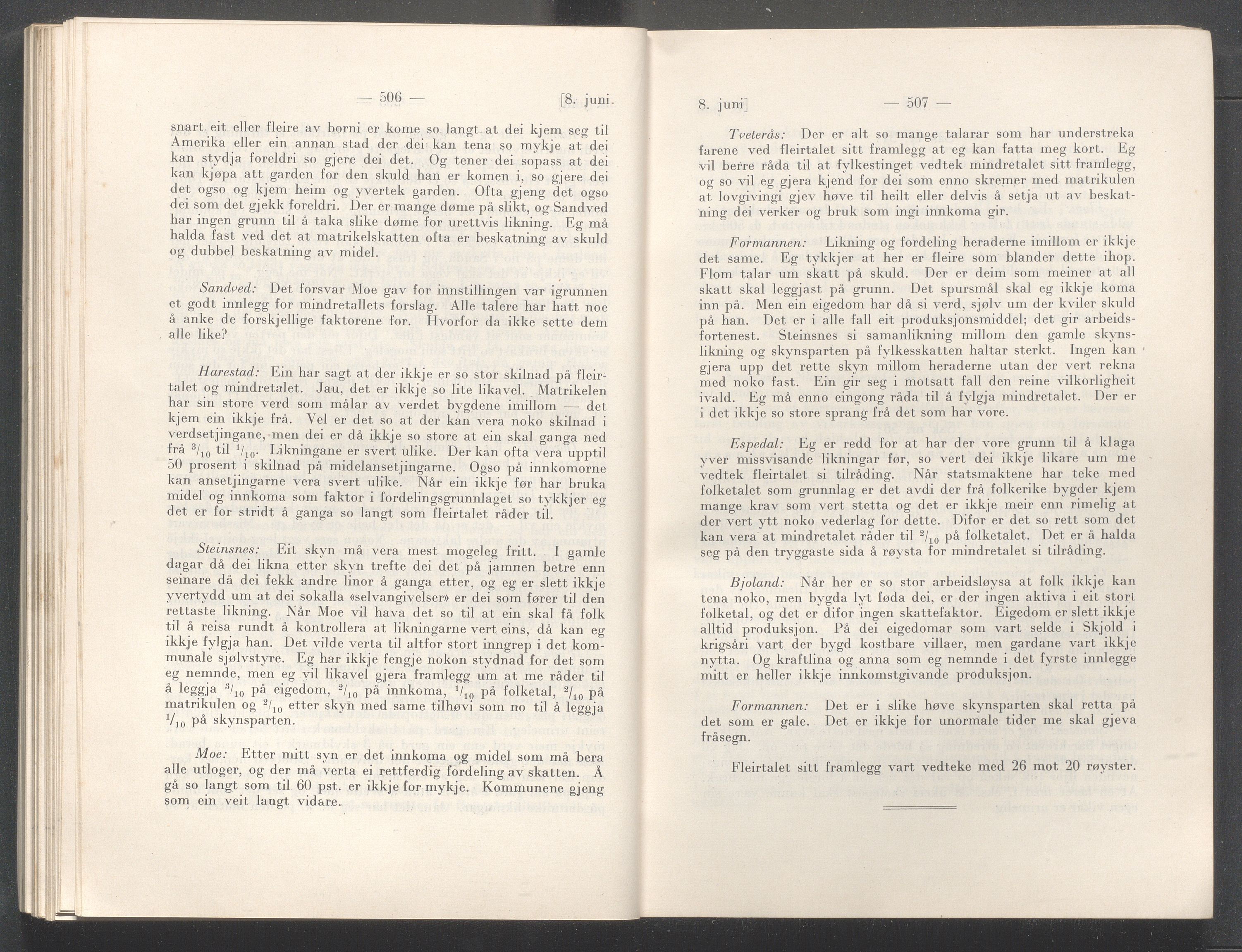 Rogaland fylkeskommune - Fylkesrådmannen , IKAR/A-900/A/Aa/Aaa/L0047: Møtebok , 1928, s. 506-507