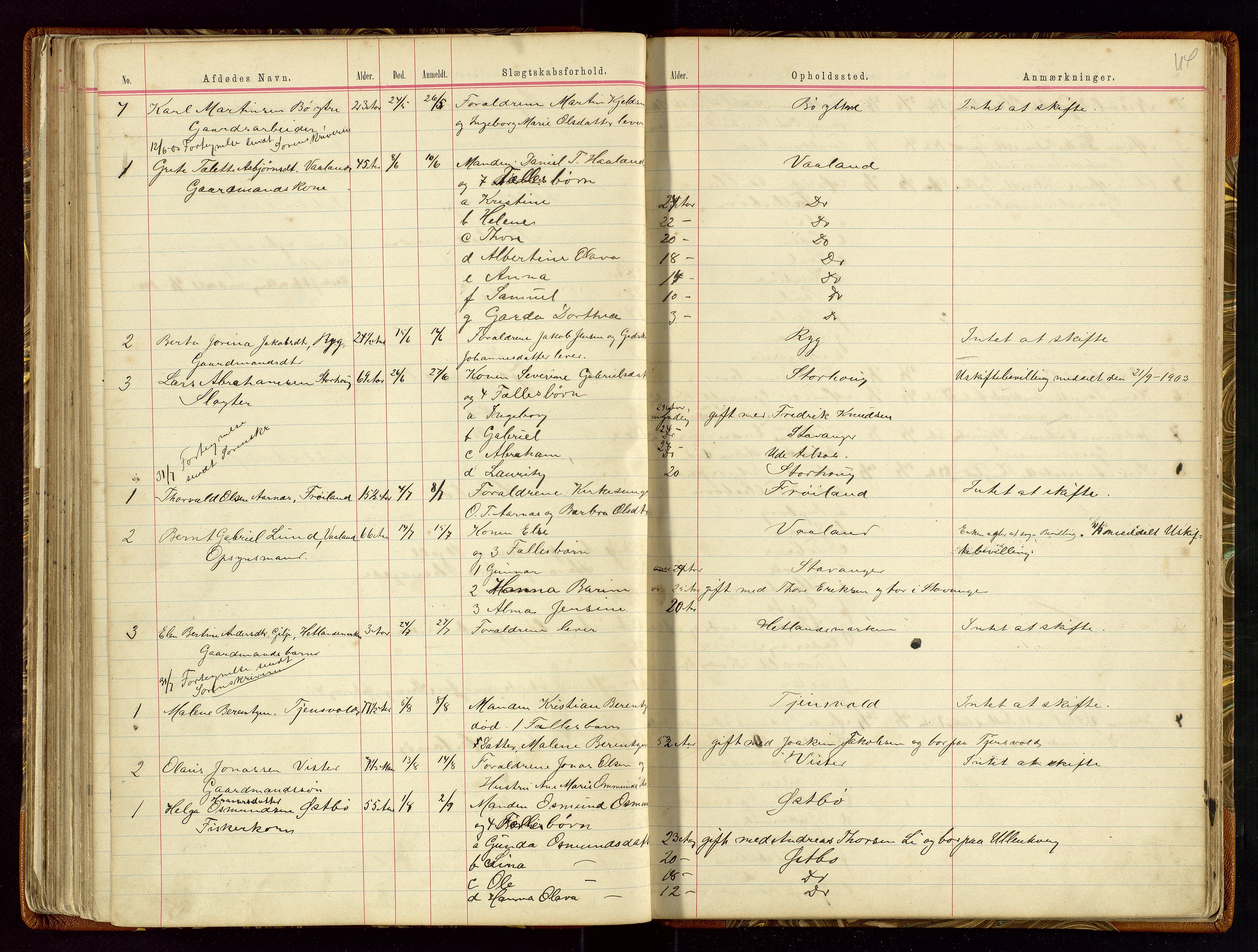 Hetland lensmannskontor, AV/SAST-A-100101/Gga/L0001: Dødsfallprotokoll, 1883-1910, s. 114