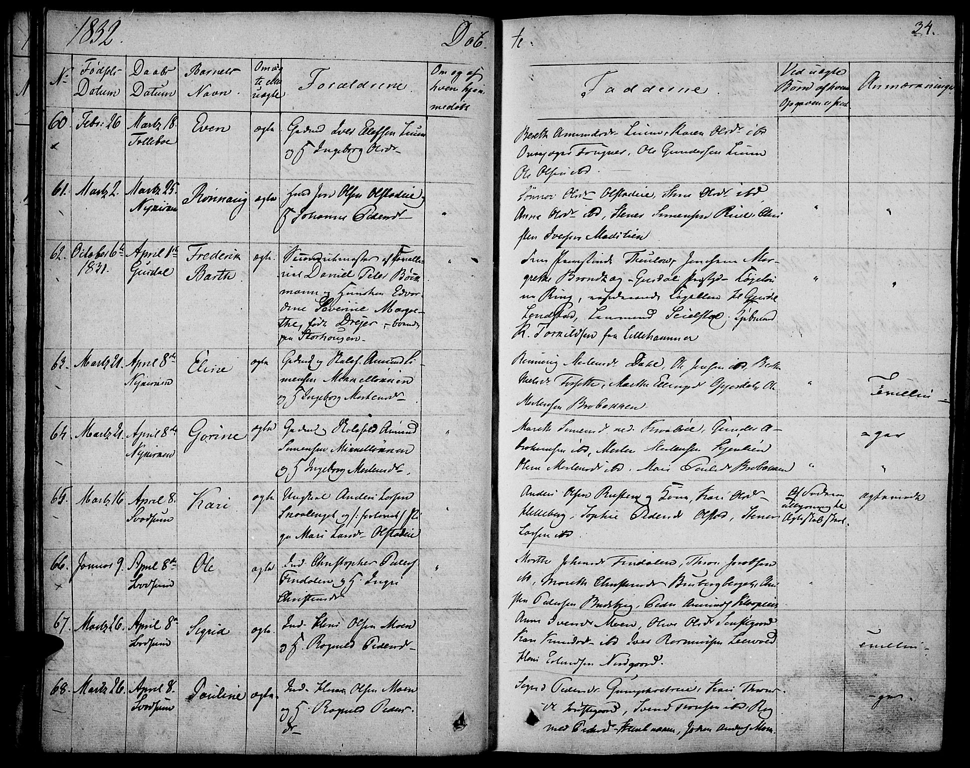 Gausdal prestekontor, AV/SAH-PREST-090/H/Ha/Haa/L0006: Ministerialbok nr. 6, 1830-1839, s. 34