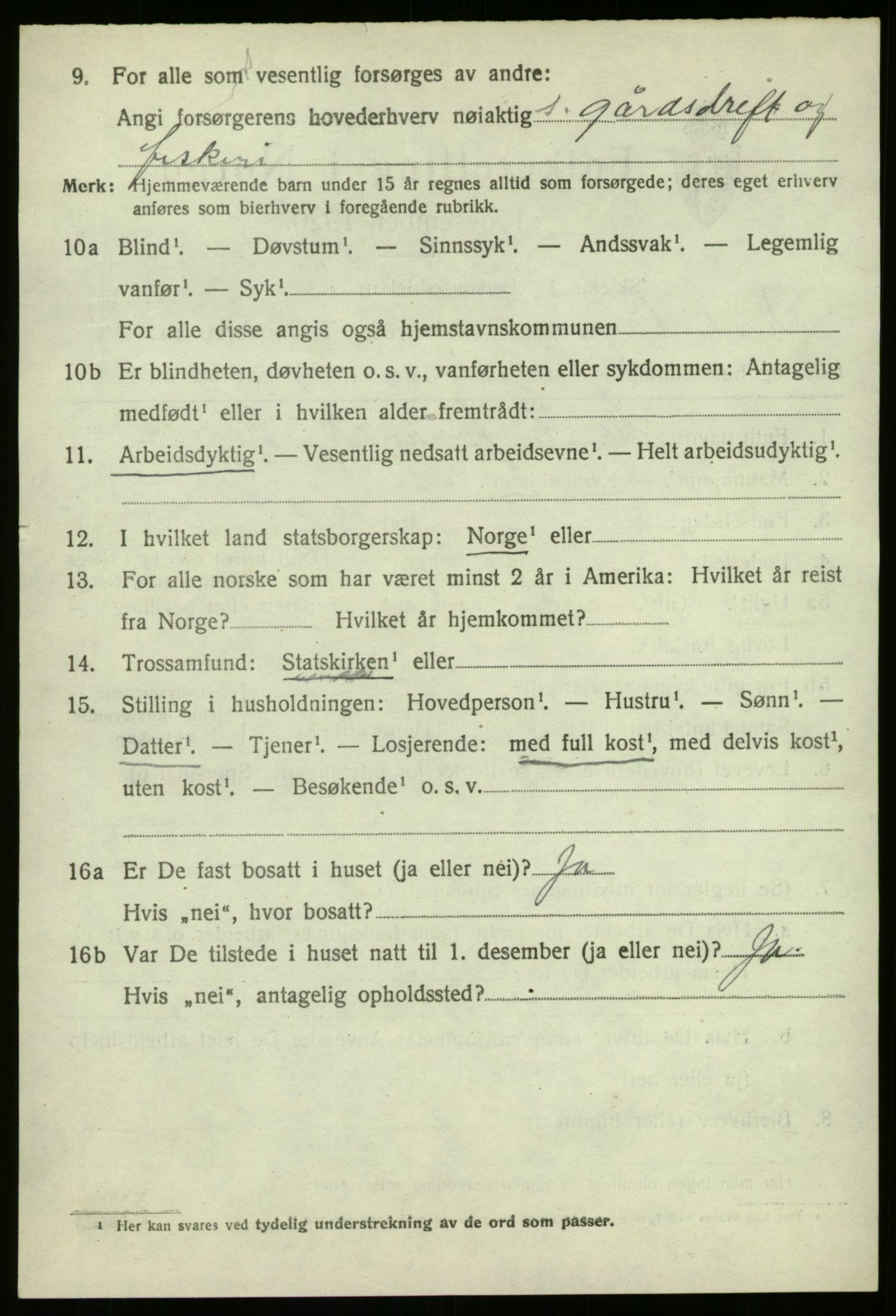 SAB, Folketelling 1920 for 1440 Nord-Vågsøy herred, 1920, s. 1029