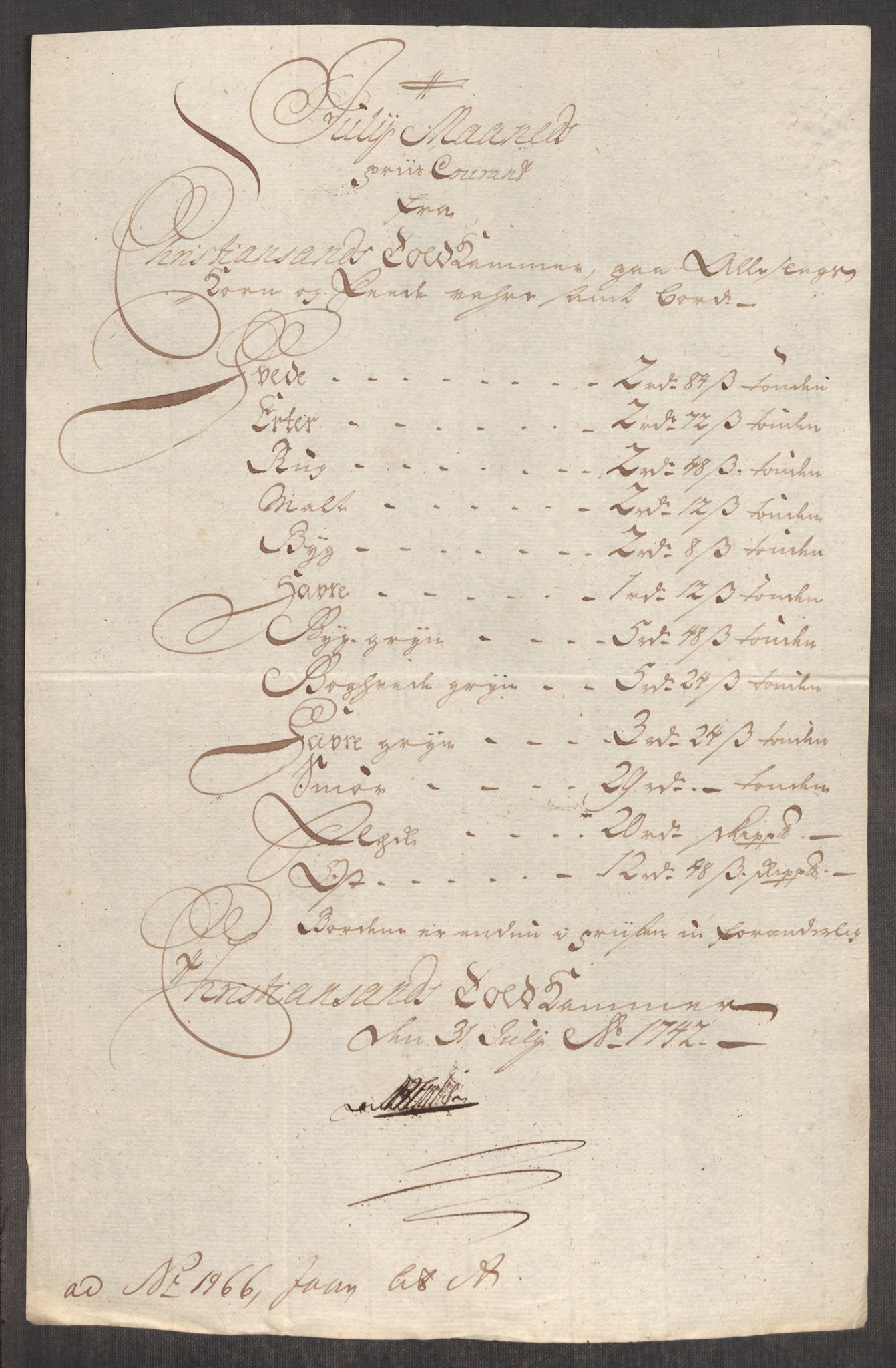 Rentekammeret inntil 1814, Realistisk ordnet avdeling, AV/RA-EA-4070/Oe/L0002: [Ø1]: Priskuranter, 1740-1744, s. 572