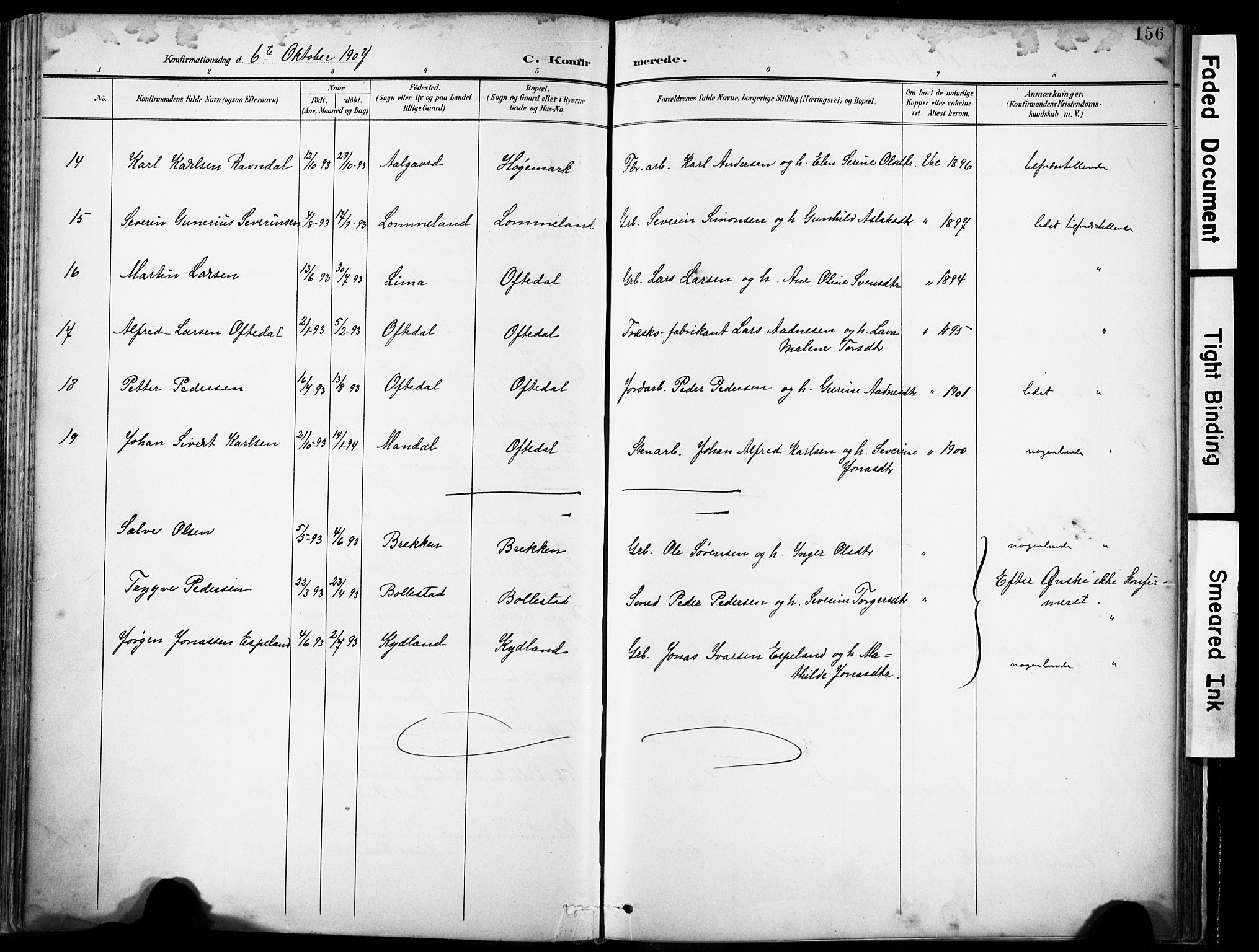 Lye sokneprestkontor, AV/SAST-A-101794/001/30BA/L0012: Ministerialbok nr. A 11, 1896-1909, s. 156