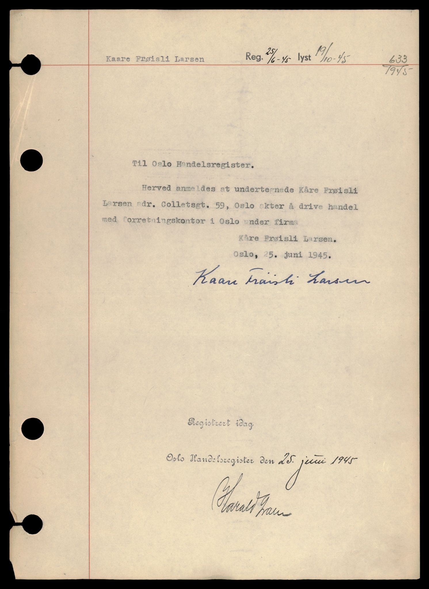 Oslo byfogd, Handelsregisteret, AV/SAT-A-10867/G/Gb/Gba/L0022: Enkeltmannsforetak, Ka-Kjek, 1944-1990