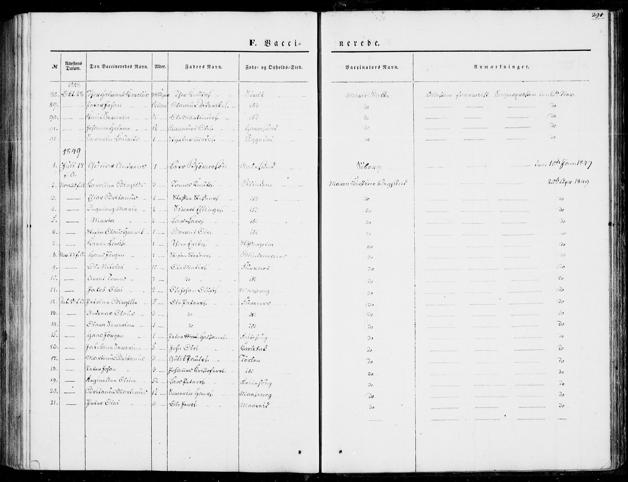 Ministerialprotokoller, klokkerbøker og fødselsregistre - Møre og Romsdal, SAT/A-1454/528/L0397: Ministerialbok nr. 528A08, 1848-1858, s. 291