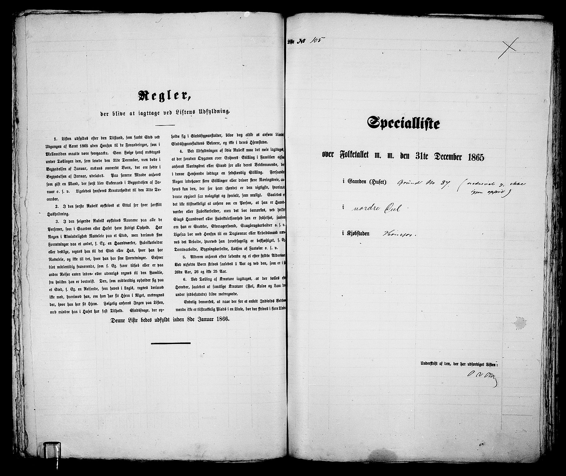 RA, Folketelling 1865 for 0601B Norderhov prestegjeld, Hønefoss kjøpstad, 1865, s. 205