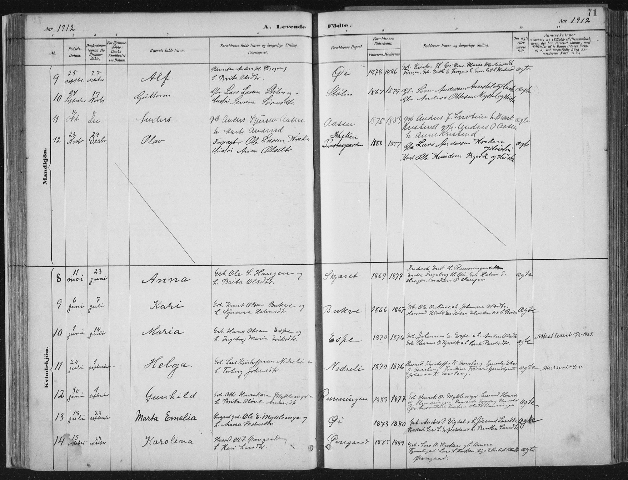 Jostedal sokneprestembete, AV/SAB-A-80601/H/Haa/Haab/L0001: Ministerialbok nr. B 1, 1887-1914, s. 71