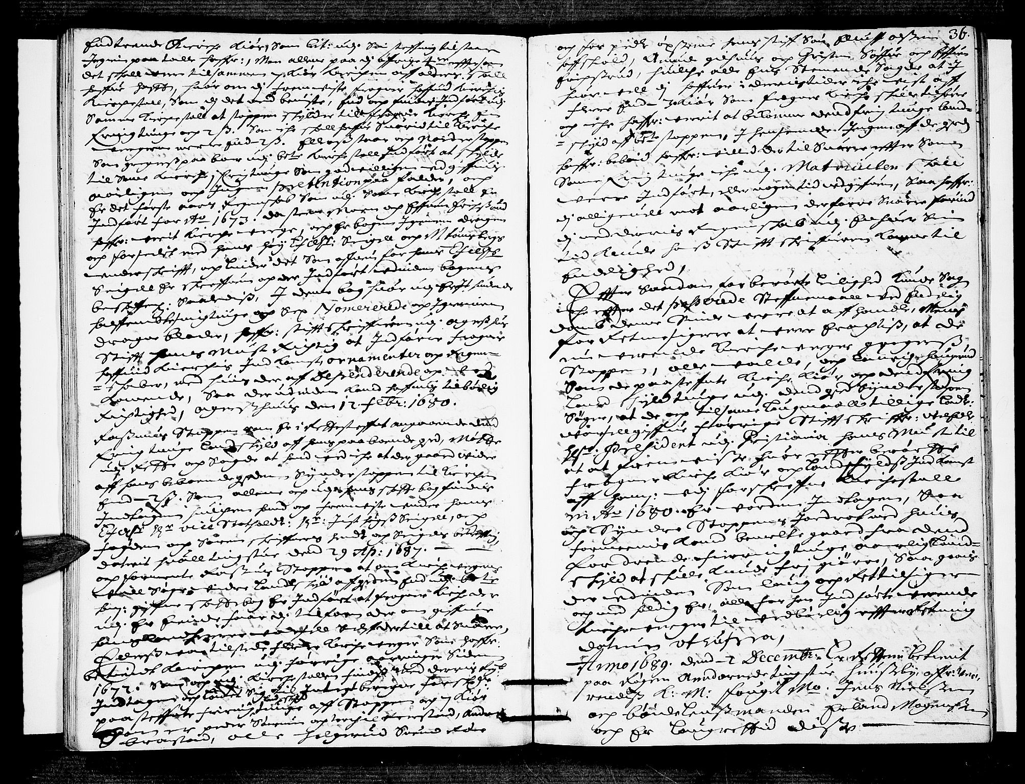 Lier, Røyken og Hurum sorenskriveri, AV/SAKO-A-89/F/Fa/L0030: Tingbok, 1689, s. 36
