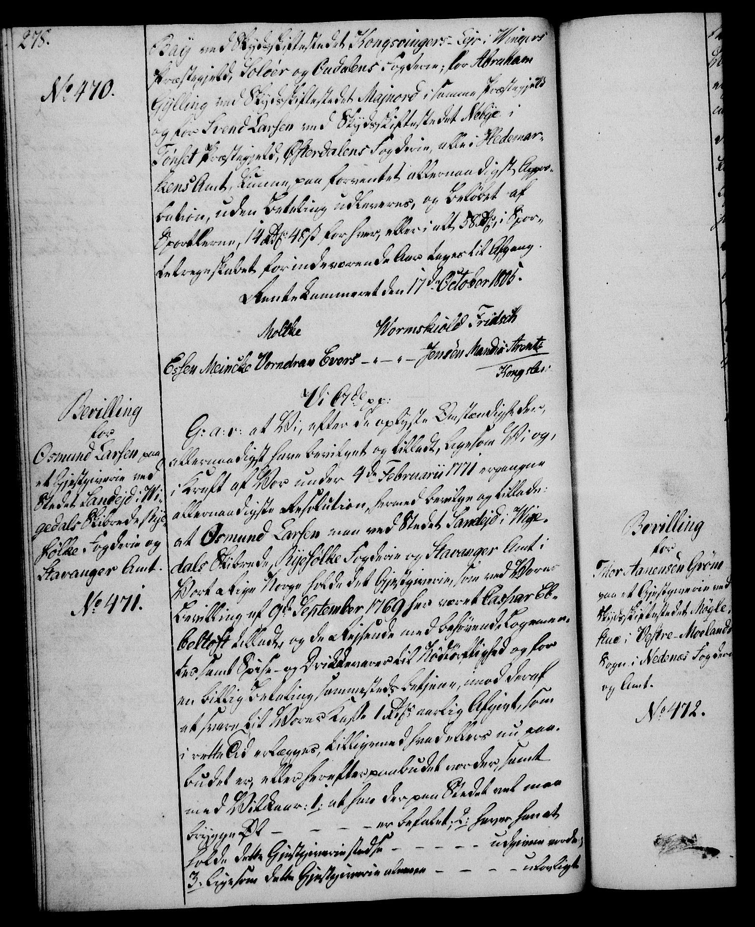 Rentekammeret, Kammerkanselliet, RA/EA-3111/G/Gg/Gga/L0018: Norsk ekspedisjonsprotokoll med register (merket RK 53.18), 1804-1806, s. 278