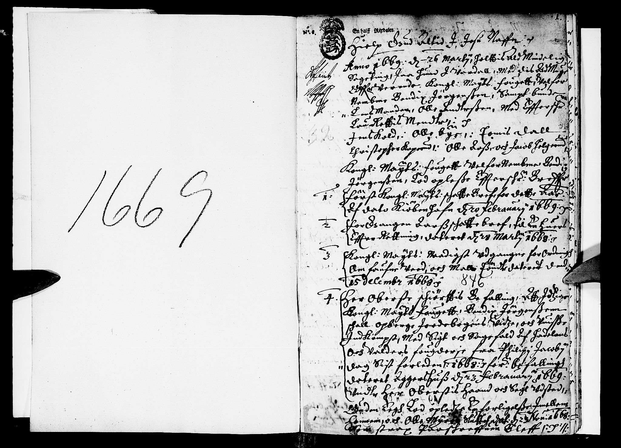 Toten tingrett, SAH/TING-006/G/Gb/Gba/L0006: Tingbok, 1669, s. 0b-1a