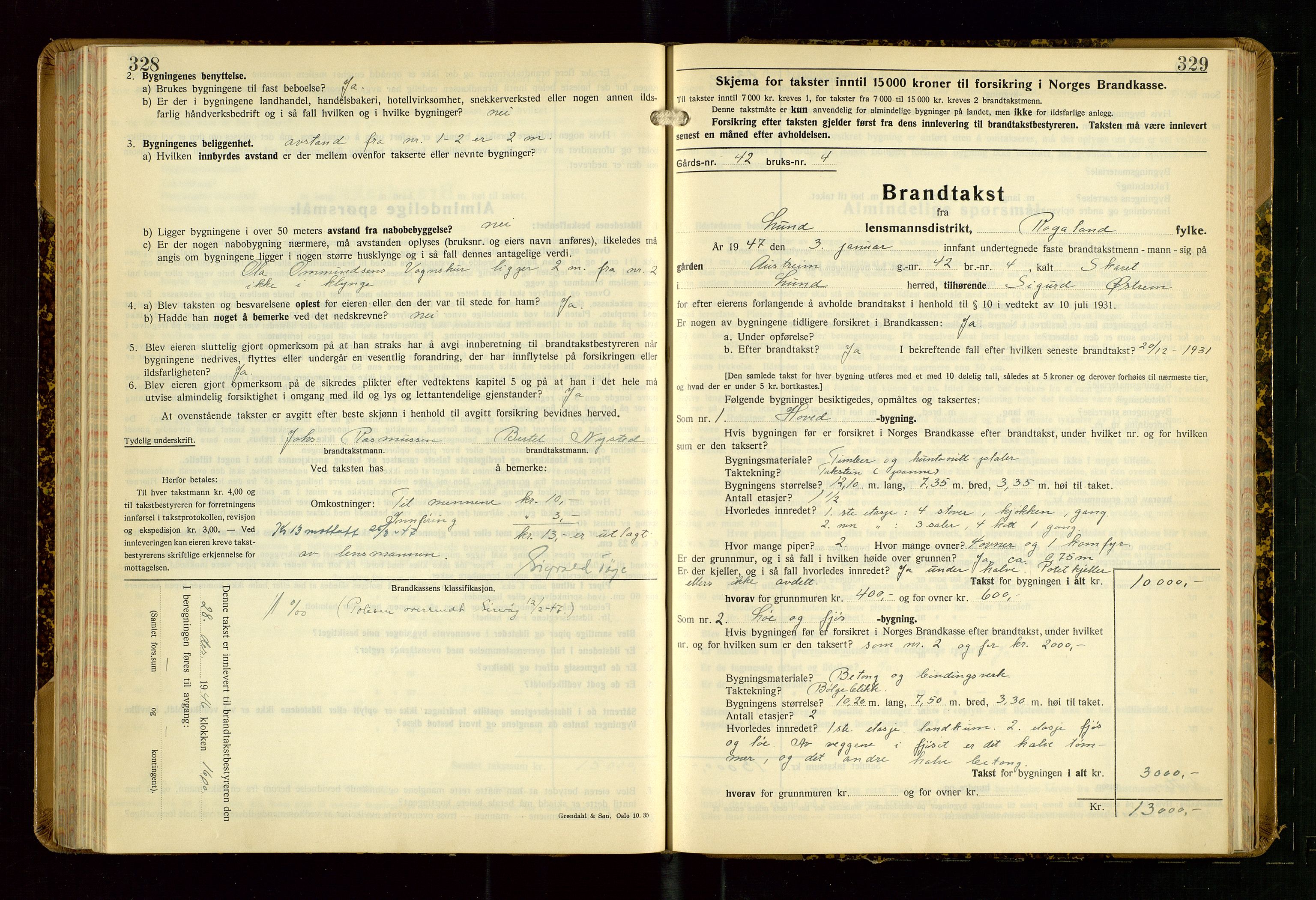 Lund lensmannskontor, AV/SAST-A-100303/Gob/L0006: "Brandtakstprotokoll", 1938-1951, s. 328-329