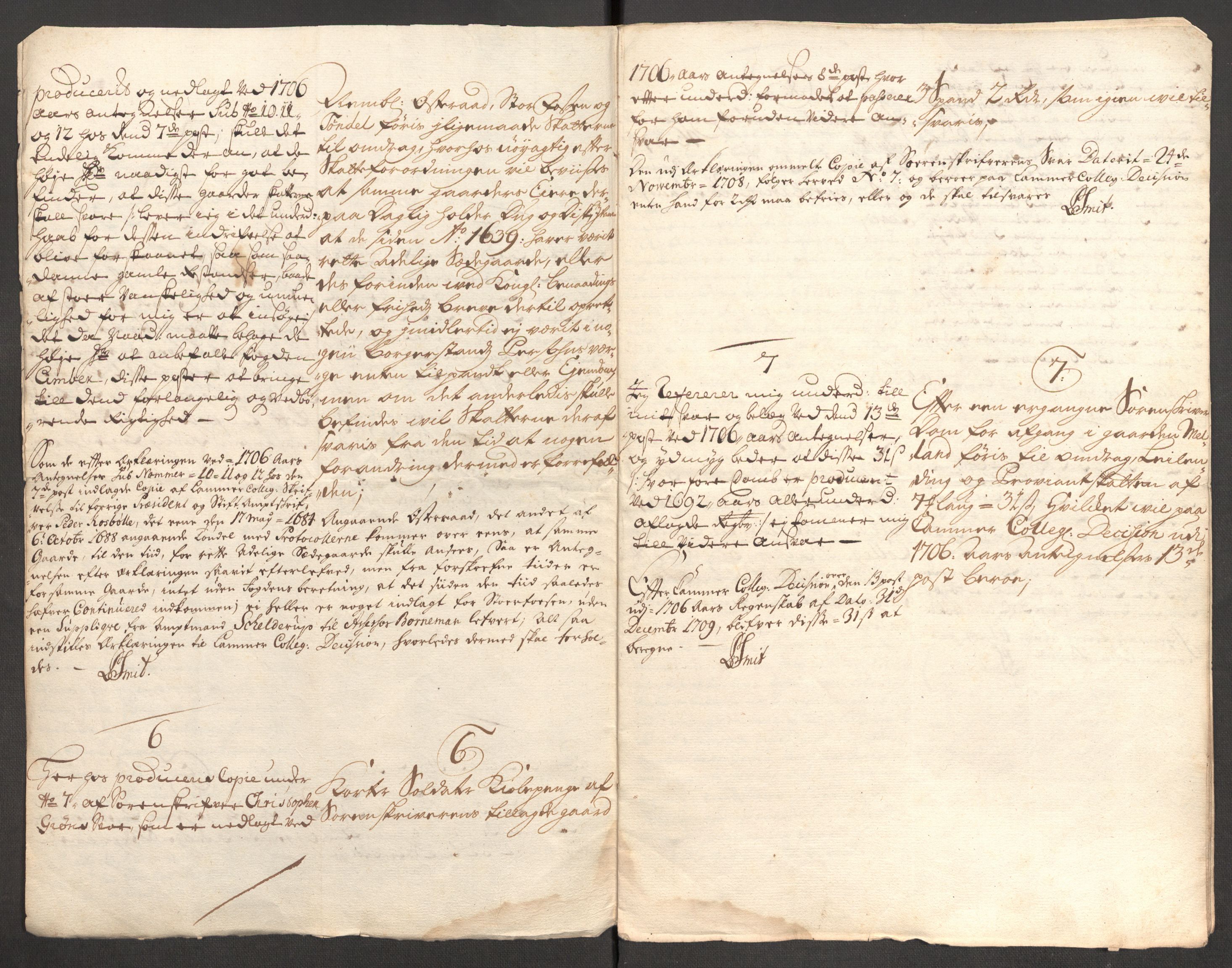 Rentekammeret inntil 1814, Reviderte regnskaper, Fogderegnskap, RA/EA-4092/R57/L3857: Fogderegnskap Fosen, 1706-1707, s. 459