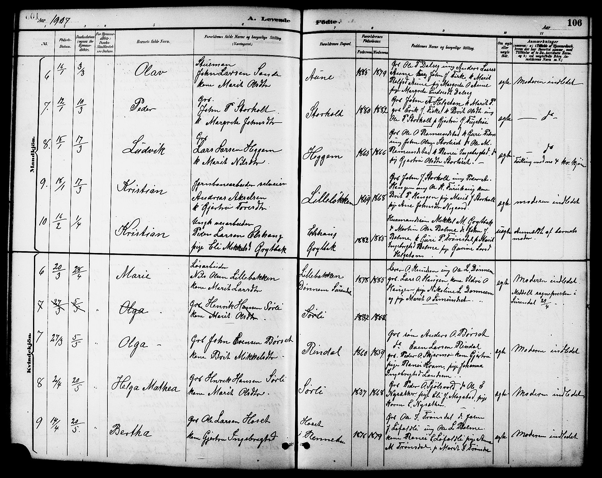 Ministerialprotokoller, klokkerbøker og fødselsregistre - Møre og Romsdal, SAT/A-1454/598/L1078: Klokkerbok nr. 598C03, 1892-1909, s. 106