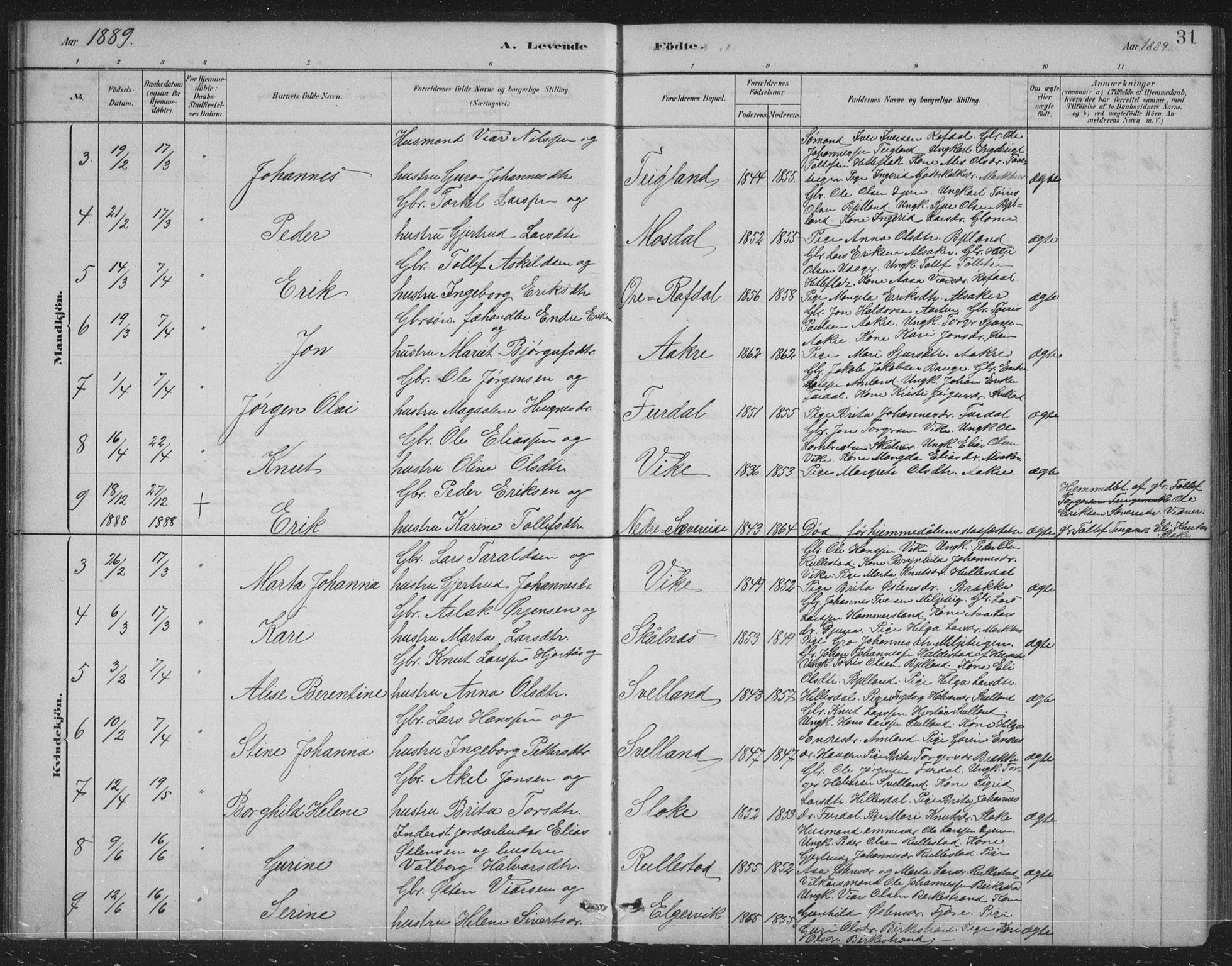 Skånevik sokneprestembete, AV/SAB-A-77801/H/Hab: Klokkerbok nr. B 2, 1881-1920, s. 31