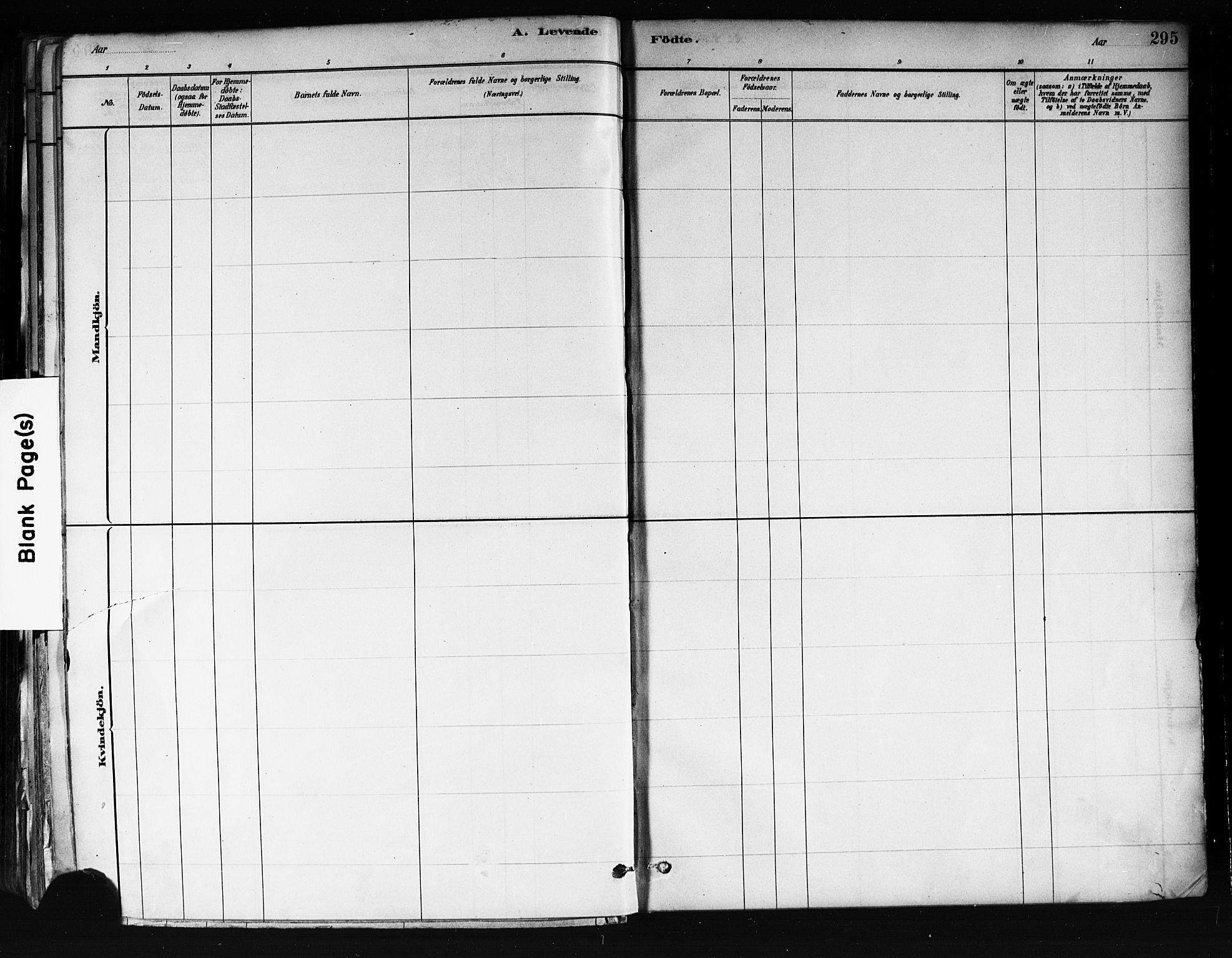 Uranienborg prestekontor Kirkebøker, AV/SAO-A-10877/F/Fa/L0001: Ministerialbok nr. I 1, 1880-1895, s. 295