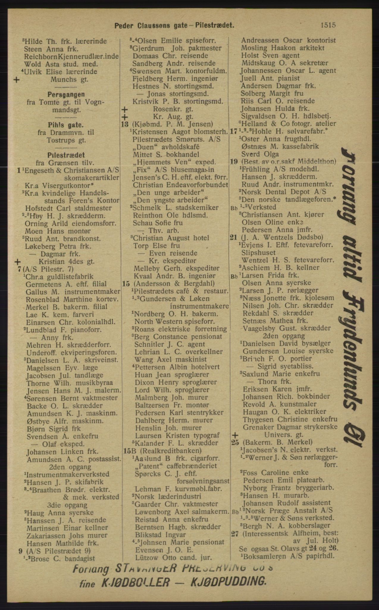 Kristiania/Oslo adressebok, PUBL/-, 1913, s. 1471