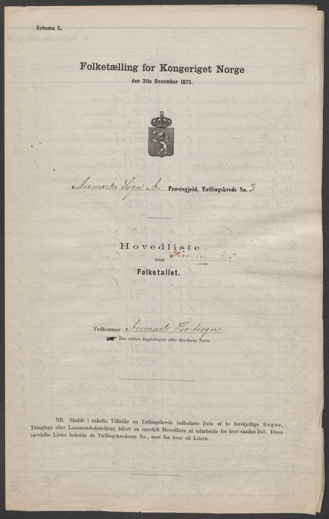 RA, Folketelling 1875 for 0118P Aremark prestegjeld, 1875, s. 7