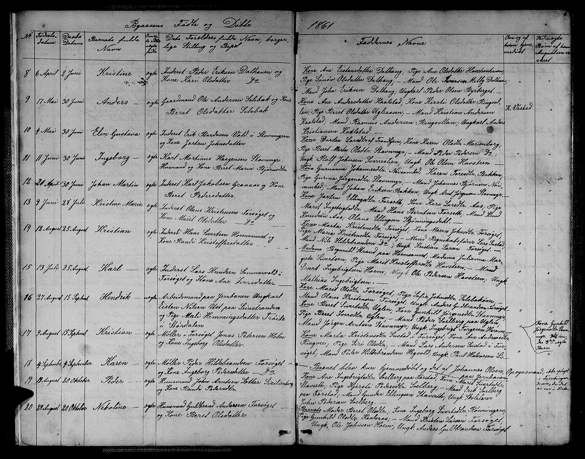 Ministerialprotokoller, klokkerbøker og fødselsregistre - Sør-Trøndelag, SAT/A-1456/611/L0353: Klokkerbok nr. 611C01, 1854-1881, s. 6
