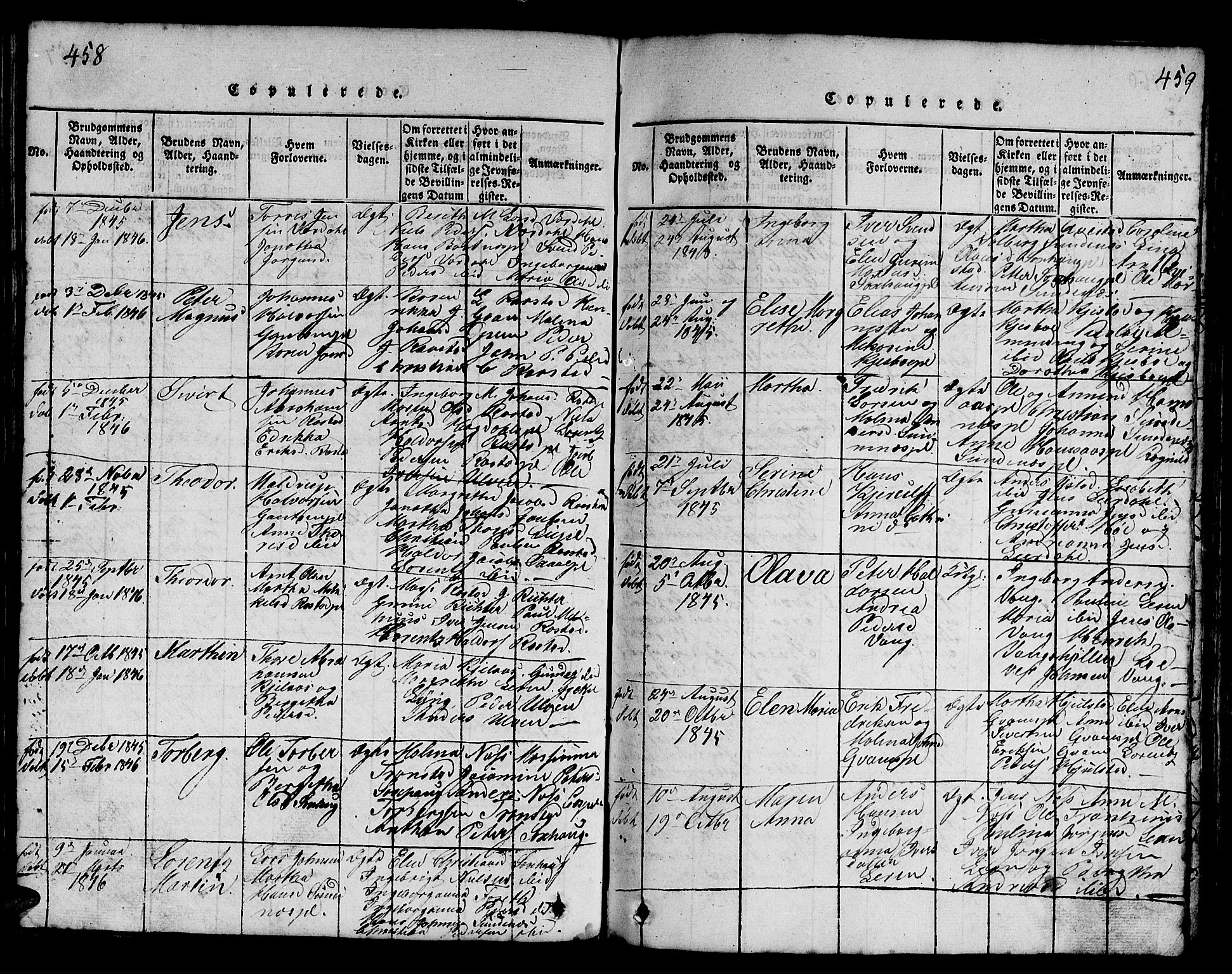 Ministerialprotokoller, klokkerbøker og fødselsregistre - Nord-Trøndelag, SAT/A-1458/730/L0298: Klokkerbok nr. 730C01, 1816-1849, s. 458-459