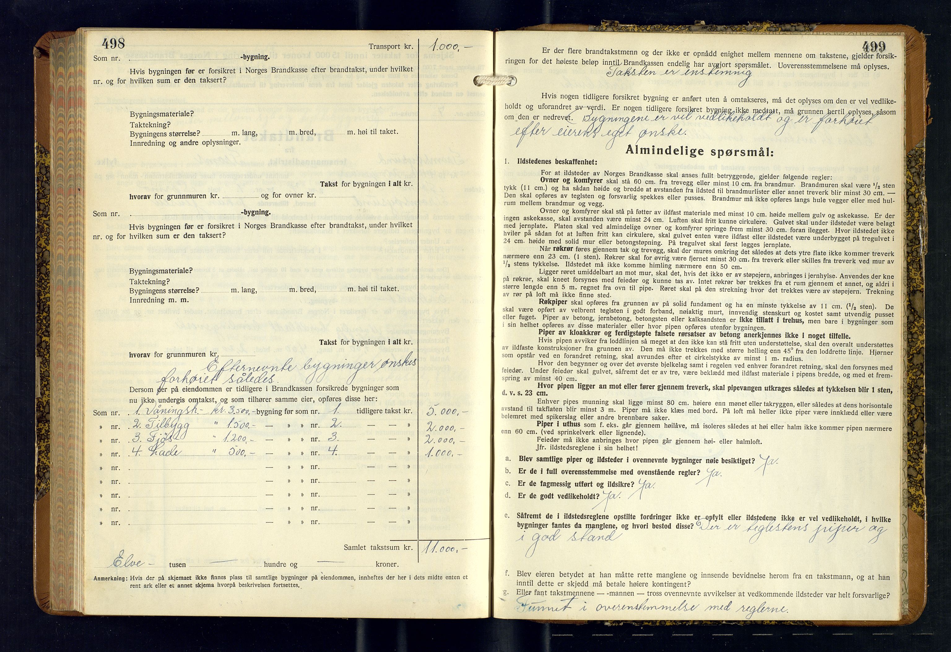 Tromsøysund lensmannskontor, AV/SATØ-SATØ-12/F/Fs/Fsb/L0757: Branntakstprotokoll (S). Med register, 1940-1945, s. 498-499