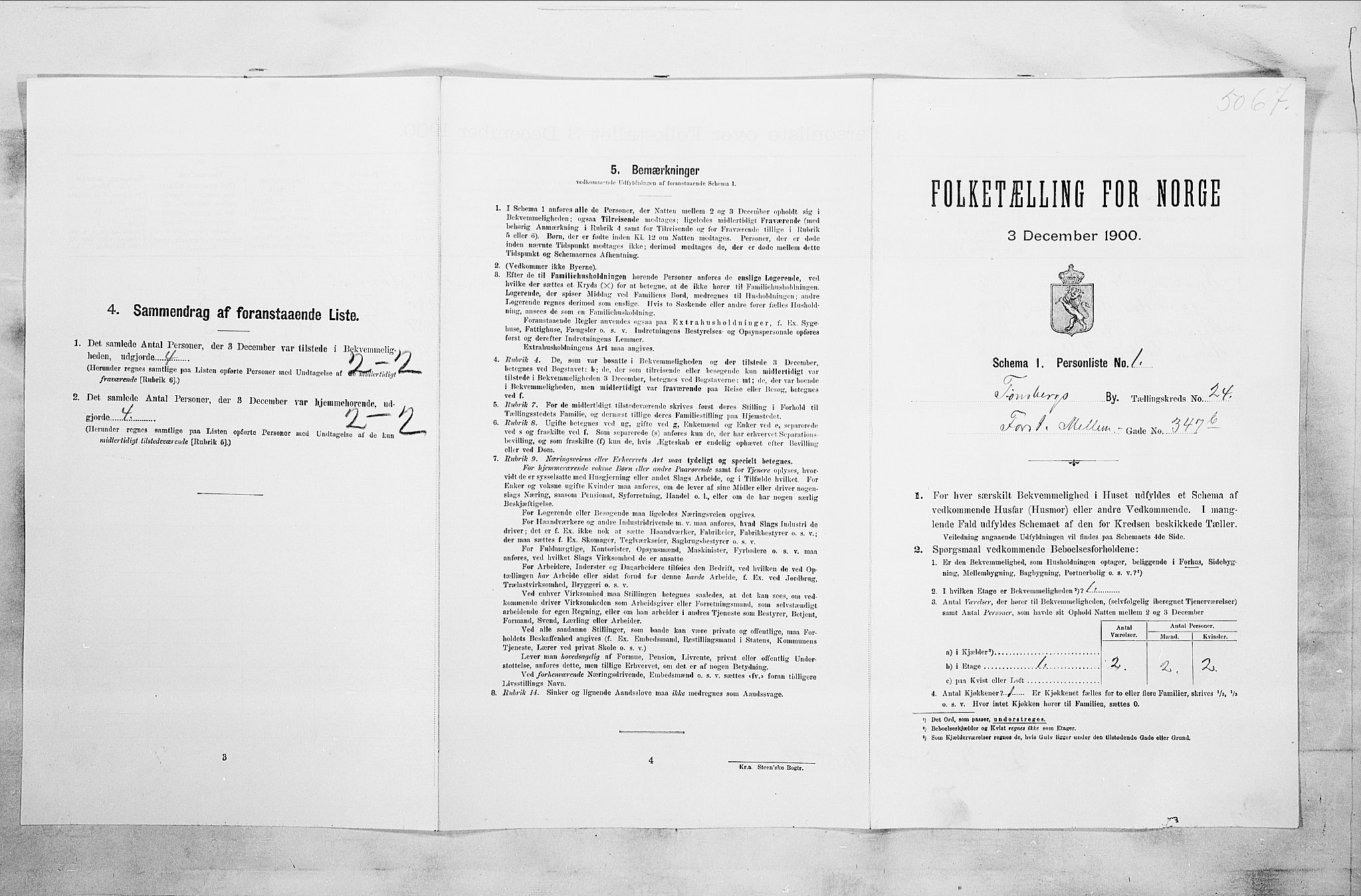 RA, Folketelling 1900 for 0705 Tønsberg kjøpstad, 1900, s. 3813