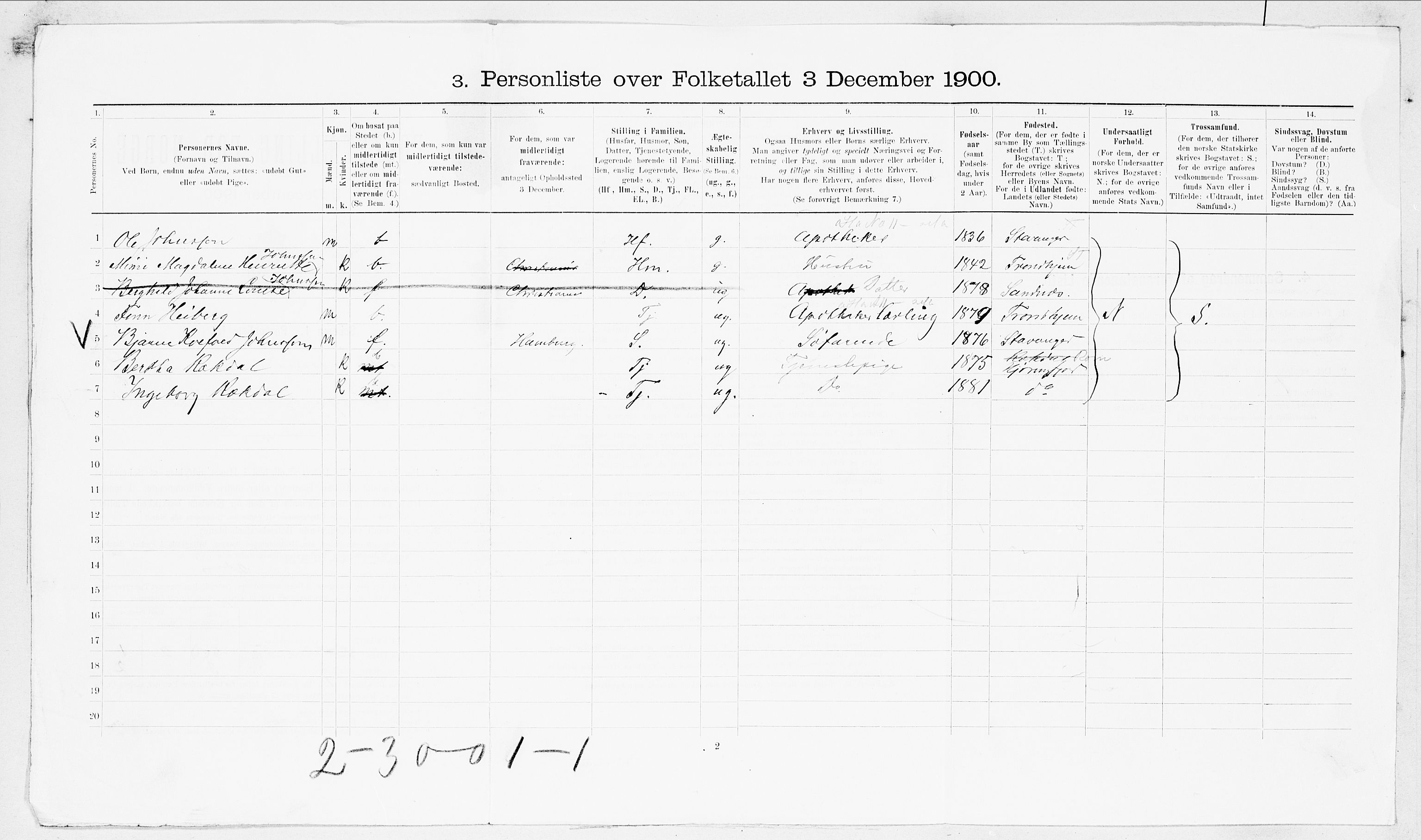 SAT, Folketelling 1900 for 1501 Ålesund kjøpstad, 1900, s. 2288