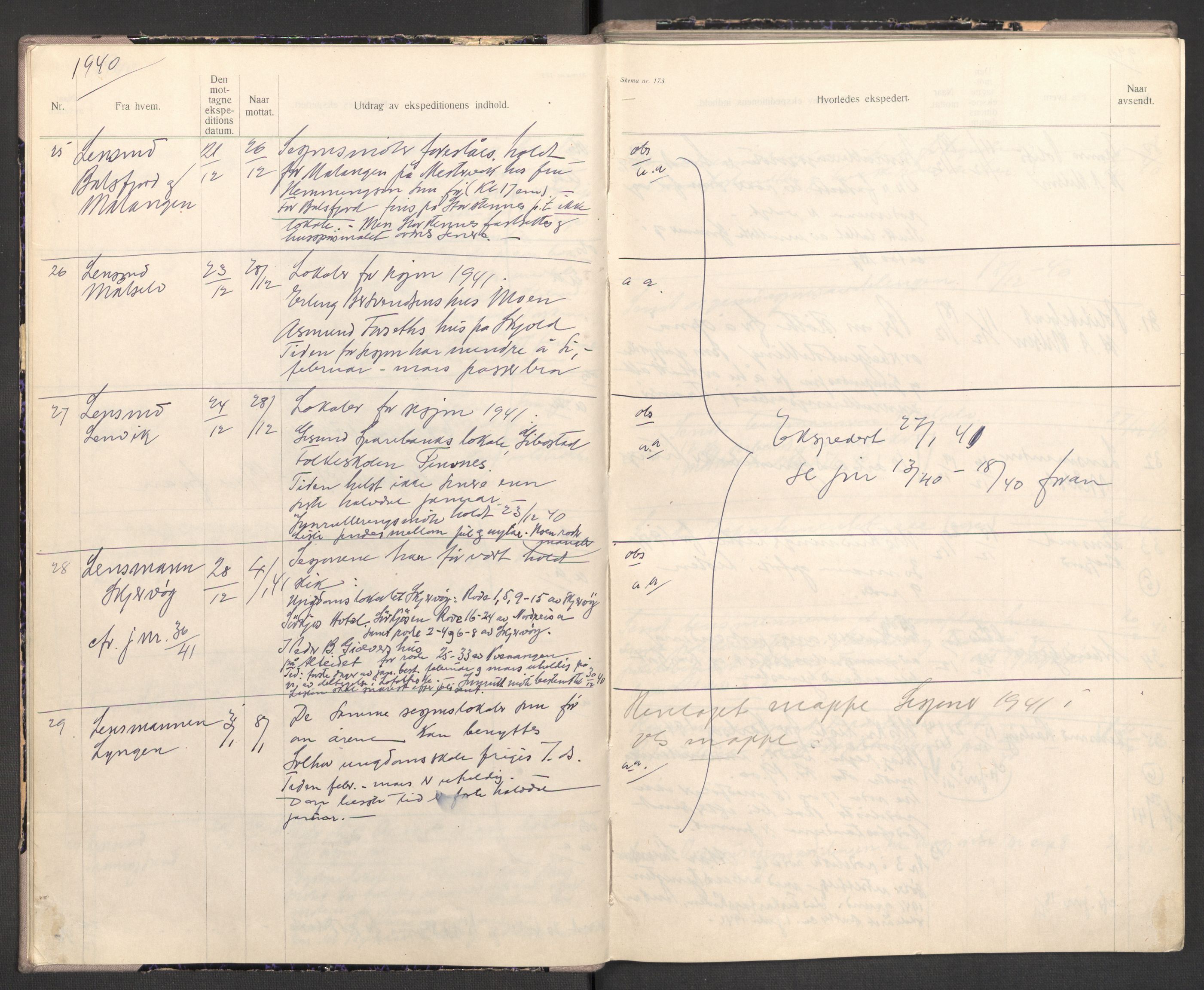 Norges arbeidstjeneste, RA/S-5014/C/Ca/L0001: Journal for utskrivning Nordland og Troms, 1940-1942, s. 9