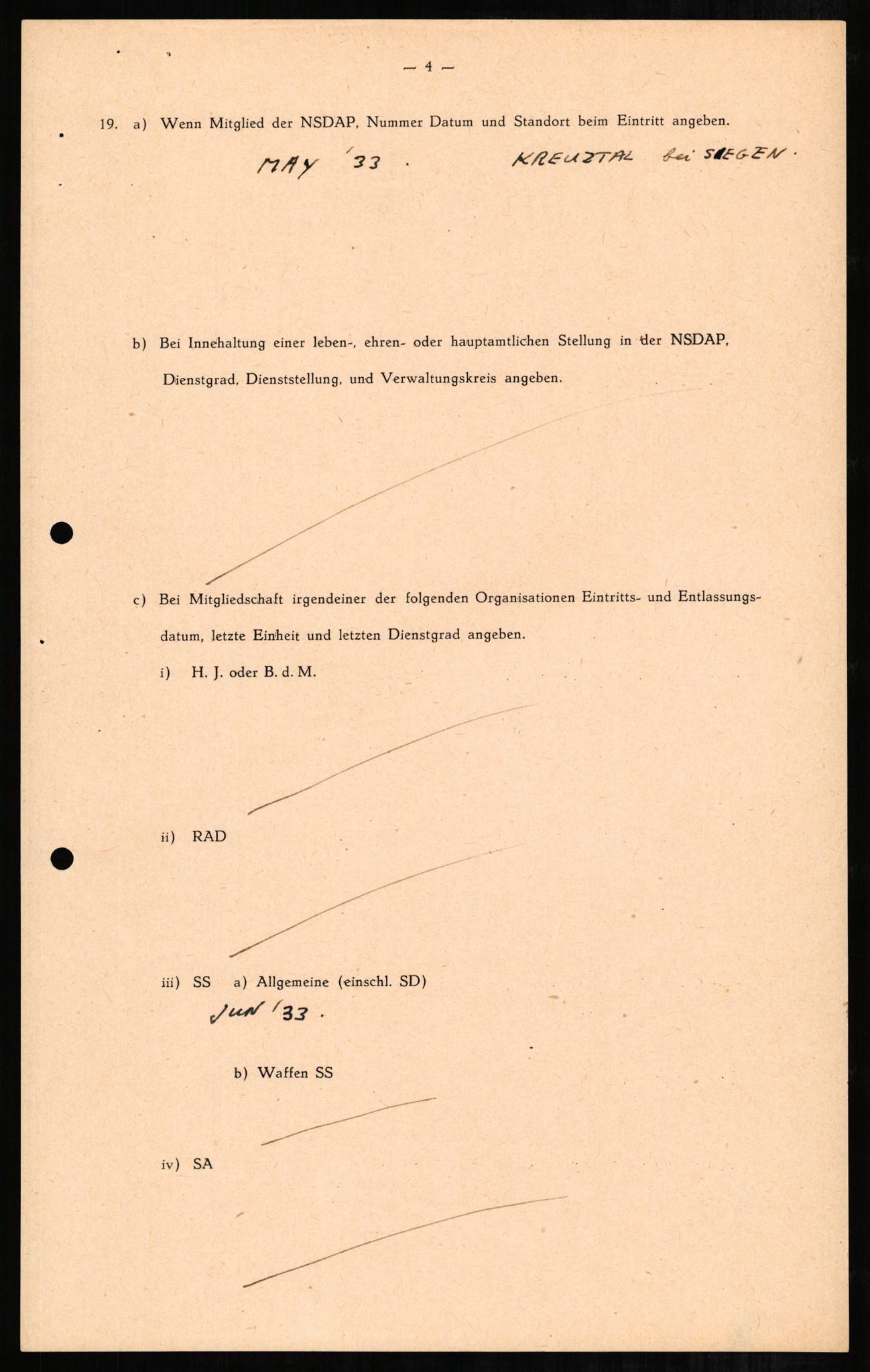 Forsvaret, Forsvarets overkommando II, AV/RA-RAFA-3915/D/Db/L0003: CI Questionaires. Tyske okkupasjonsstyrker i Norge. Tyskere., 1945-1946, s. 7