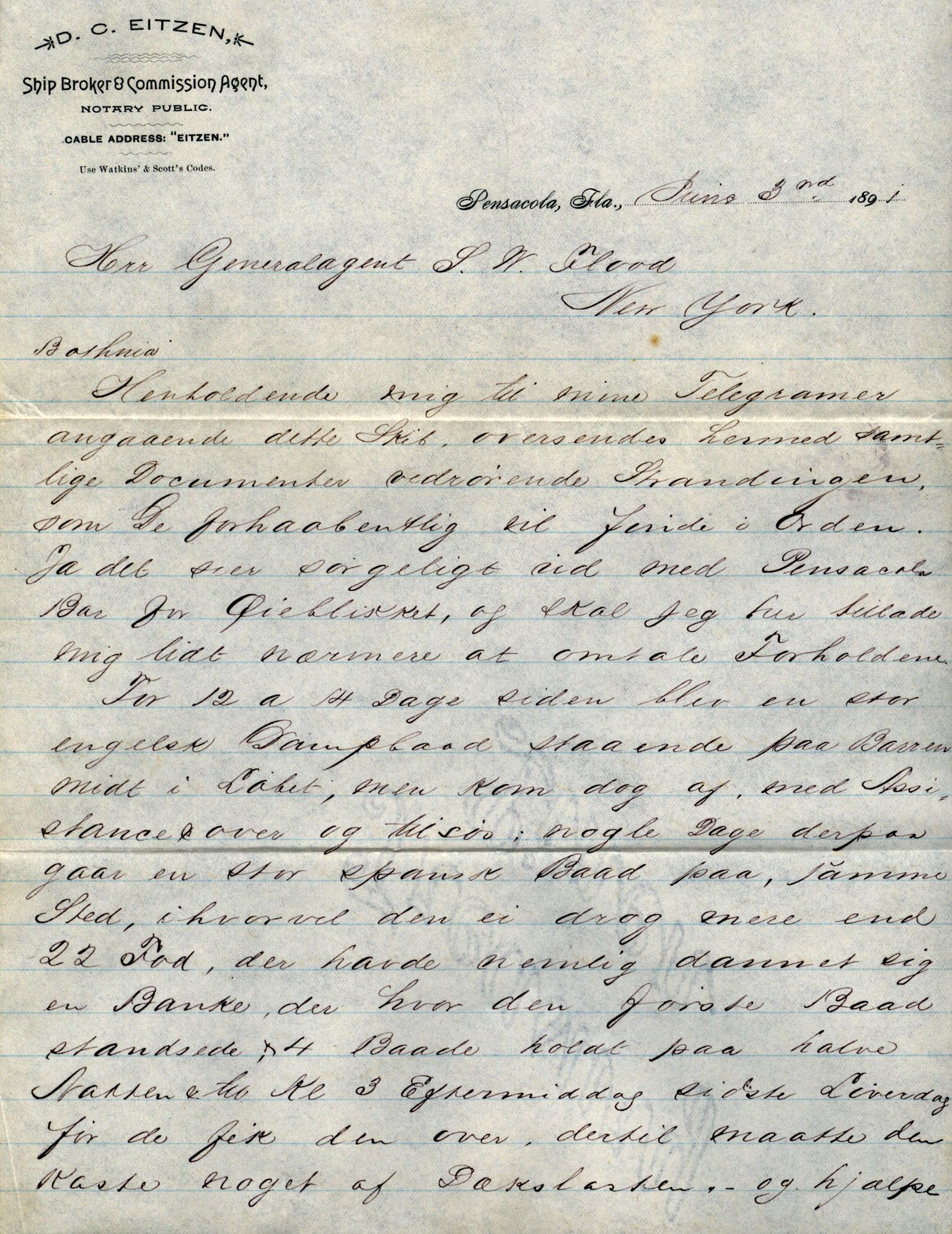 Pa 63 - Østlandske skibsassuranceforening, VEMU/A-1079/G/Ga/L0027/0003: Havaridokumenter / Bothnia, Petropolis, Agathe, Annie, Ispolen, Isploven, 1891, s. 8