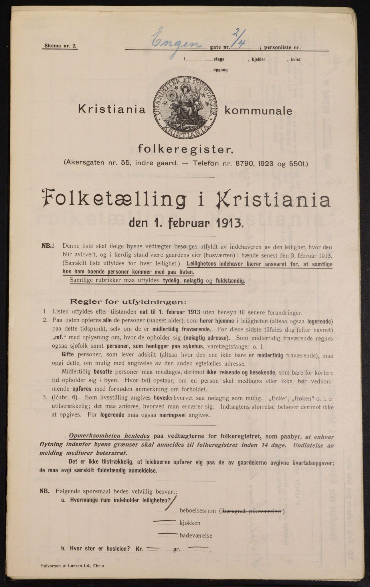 OBA, Kommunal folketelling 1.2.1913 for Kristiania, 1913, s. 21821