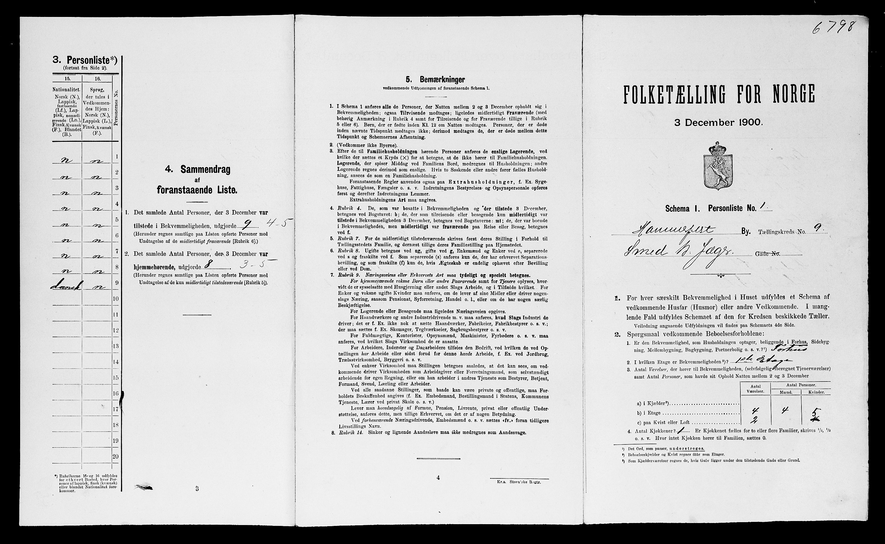 SATØ, Folketelling 1900 for 2001 Hammerfest kjøpstad, 1900, s. 693