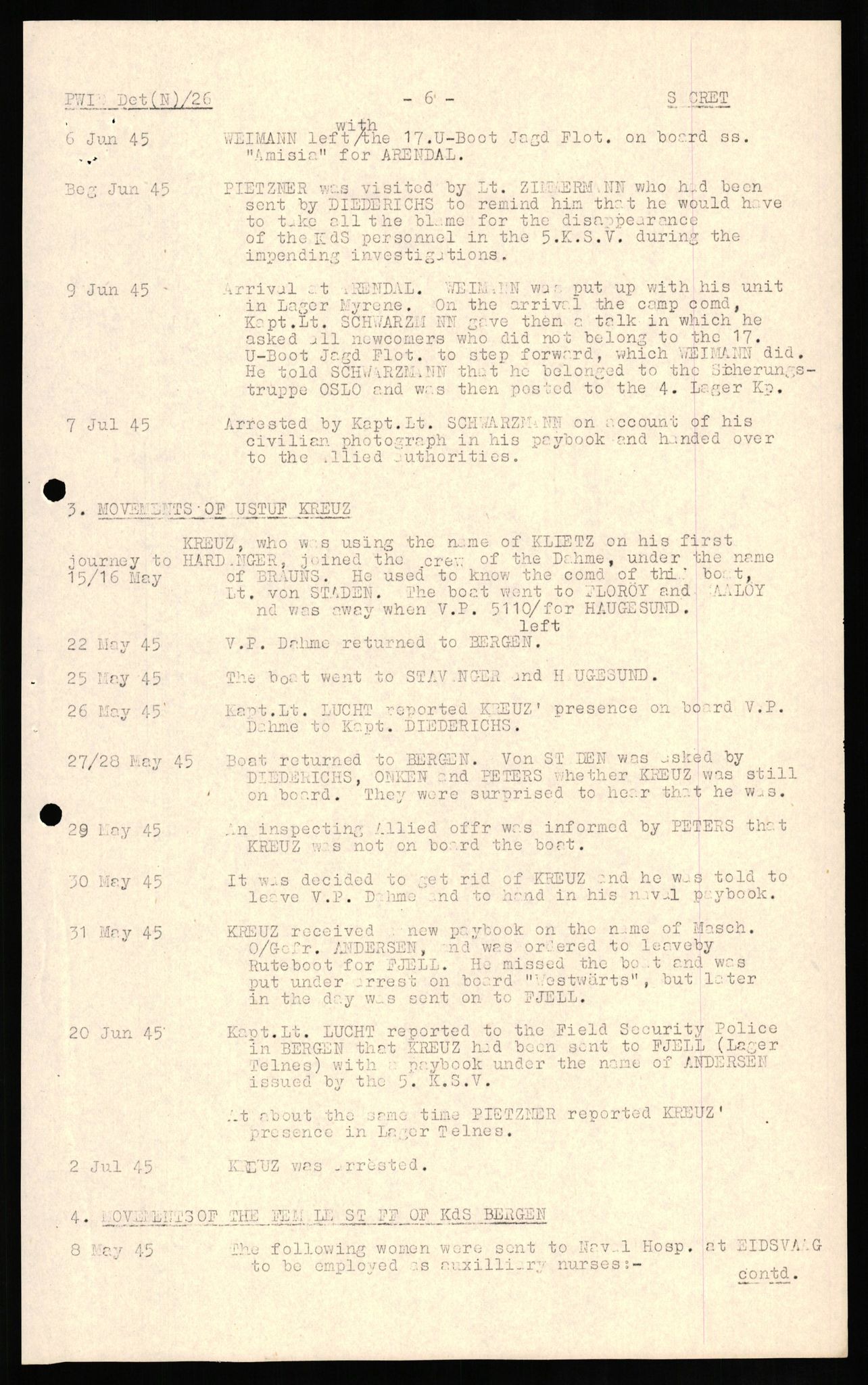 Forsvaret, Forsvarets overkommando II, AV/RA-RAFA-3915/D/Db/L0018: CI Questionaires. Tyske okkupasjonsstyrker i Norge. Tyskere., 1945-1946, s. 163