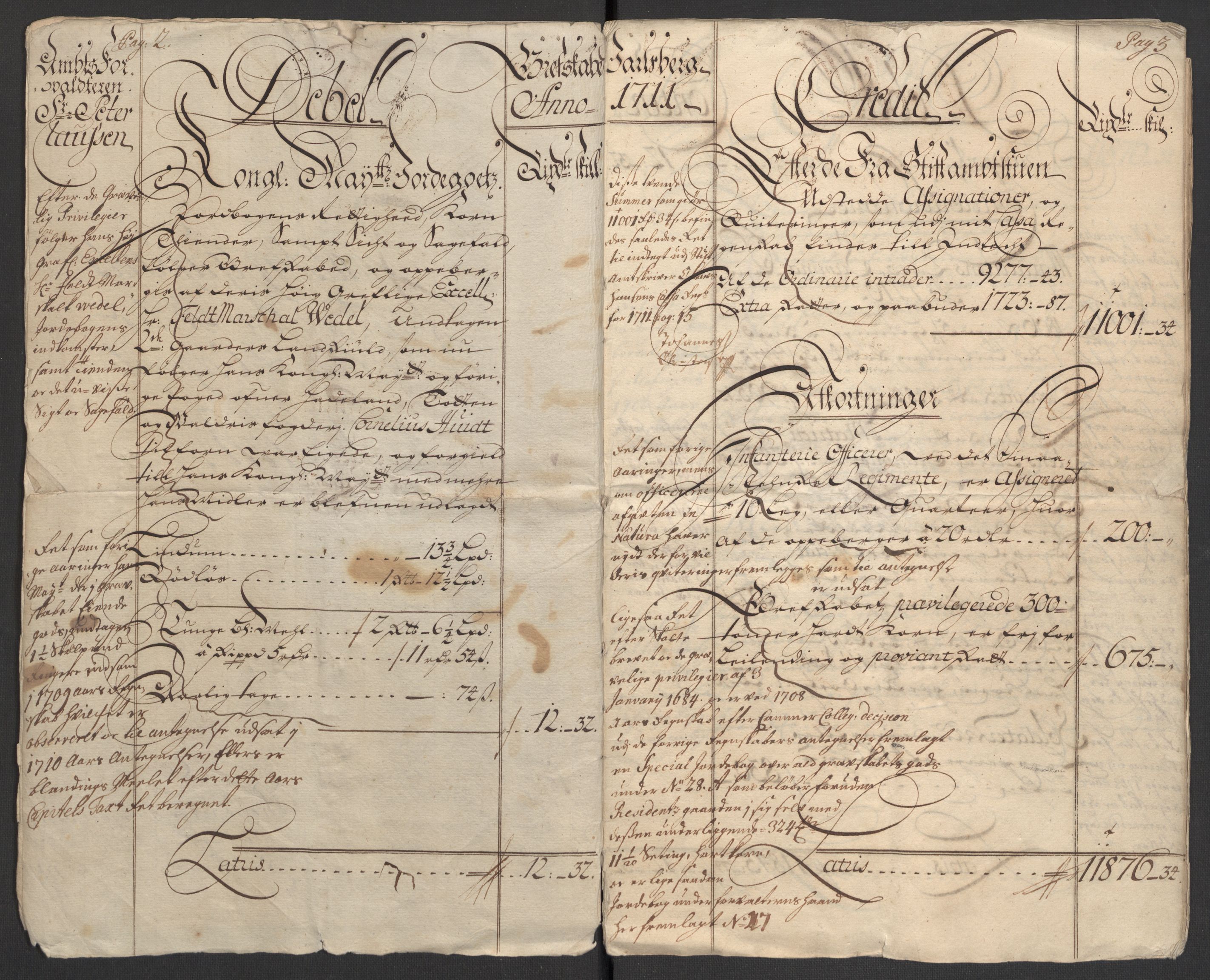 Rentekammeret inntil 1814, Reviderte regnskaper, Fogderegnskap, AV/RA-EA-4092/R32/L1876: Fogderegnskap Jarlsberg grevskap, 1711, s. 12