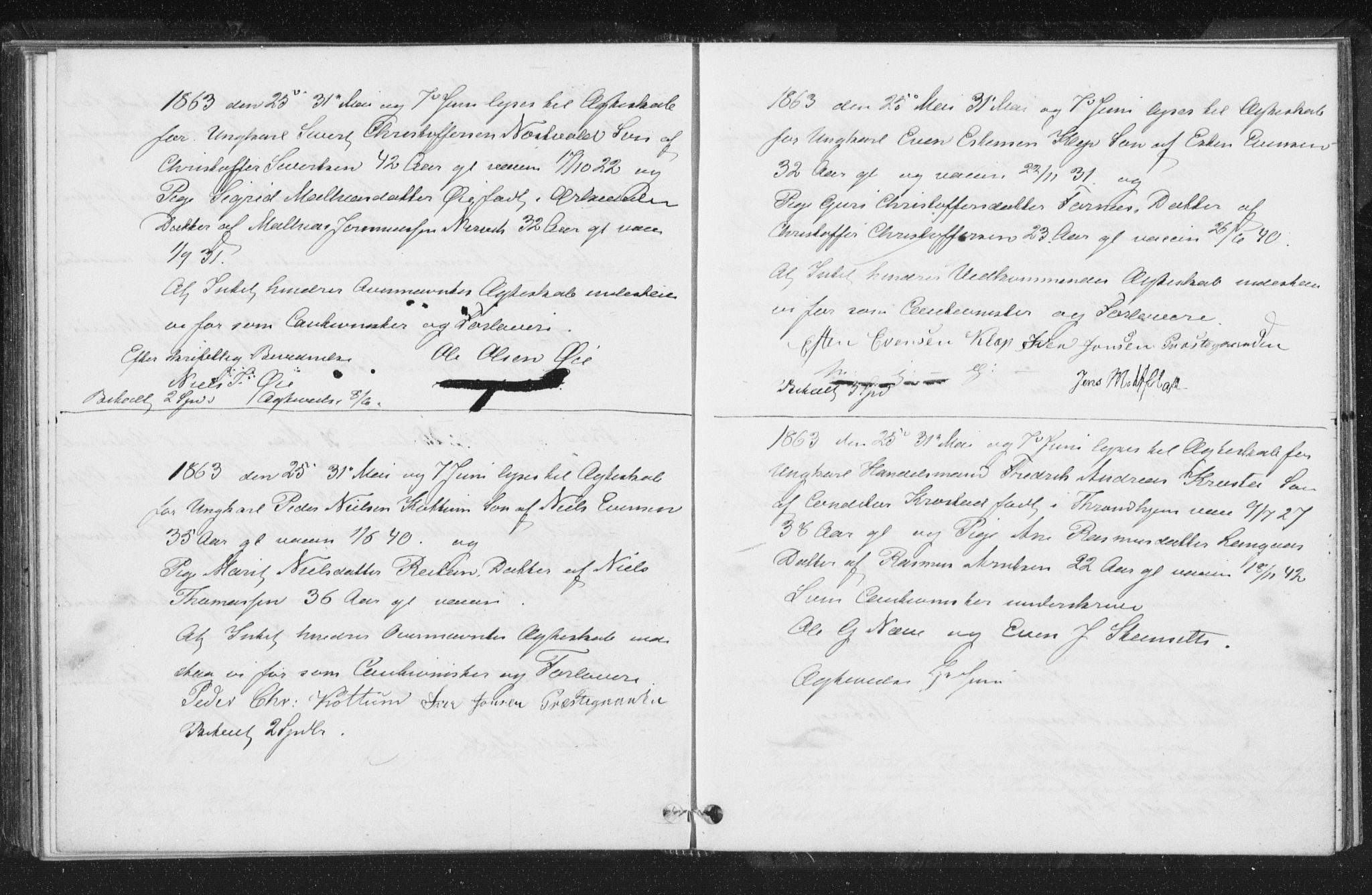 Melhus sokneprestkontor, AV/SAT-A-1141/1/I/I1/I1f/L0009: Lysningsprotokoll nr. 691.I.1F9, 1850-1866
