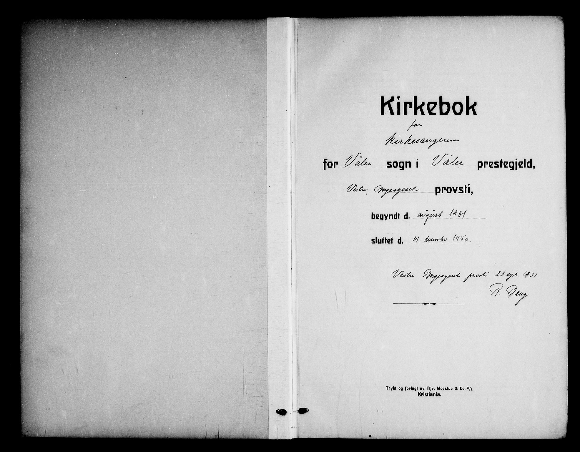 Våler prestekontor Kirkebøker, AV/SAO-A-11083/G/Ga/L0006: Klokkerbok nr. I 6, 1931-1950