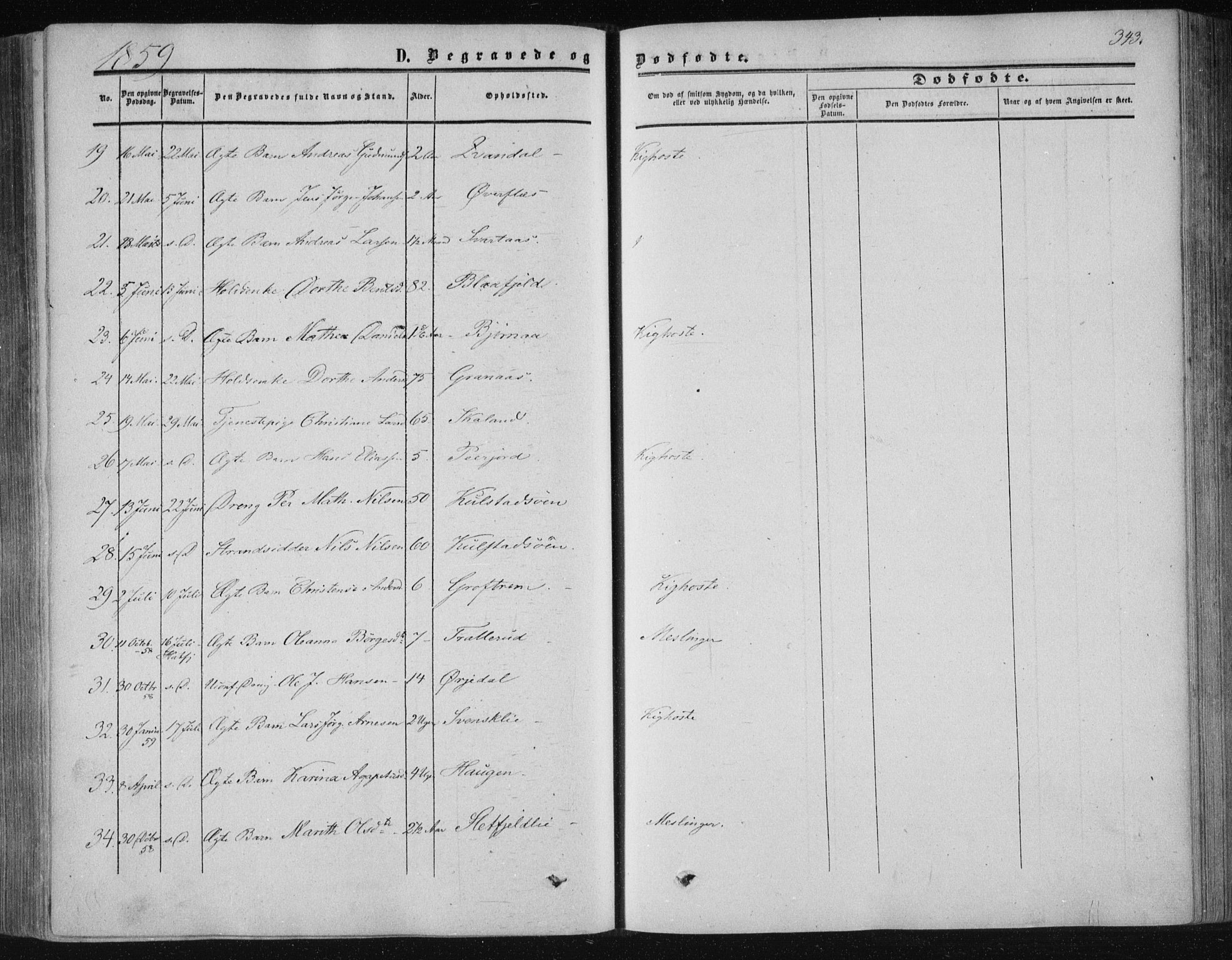 Ministerialprotokoller, klokkerbøker og fødselsregistre - Nordland, SAT/A-1459/820/L0293: Ministerialbok nr. 820A14, 1855-1865, s. 343