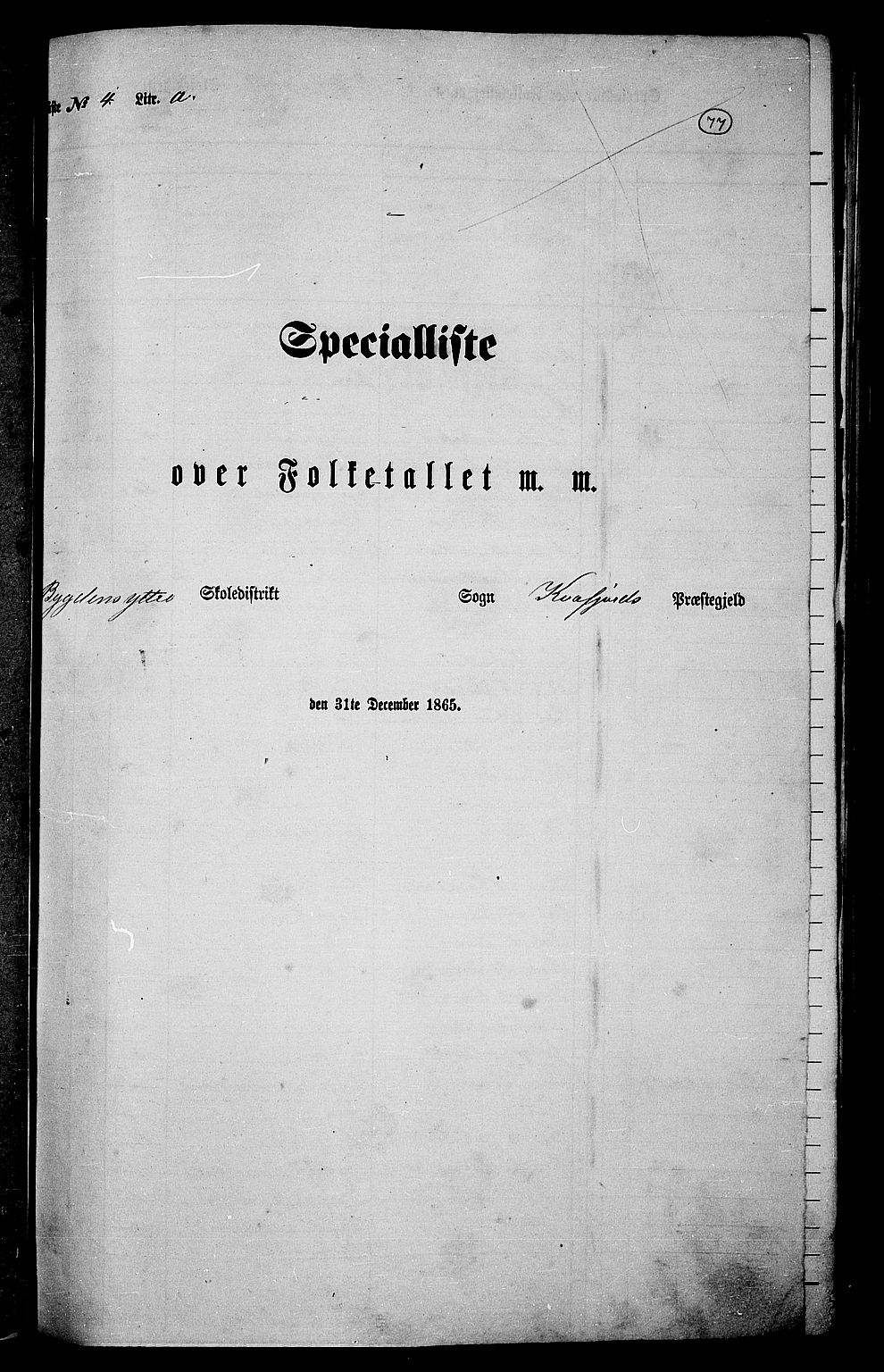 RA, Folketelling 1865 for 1911P Kvæfjord prestegjeld, 1865, s. 70