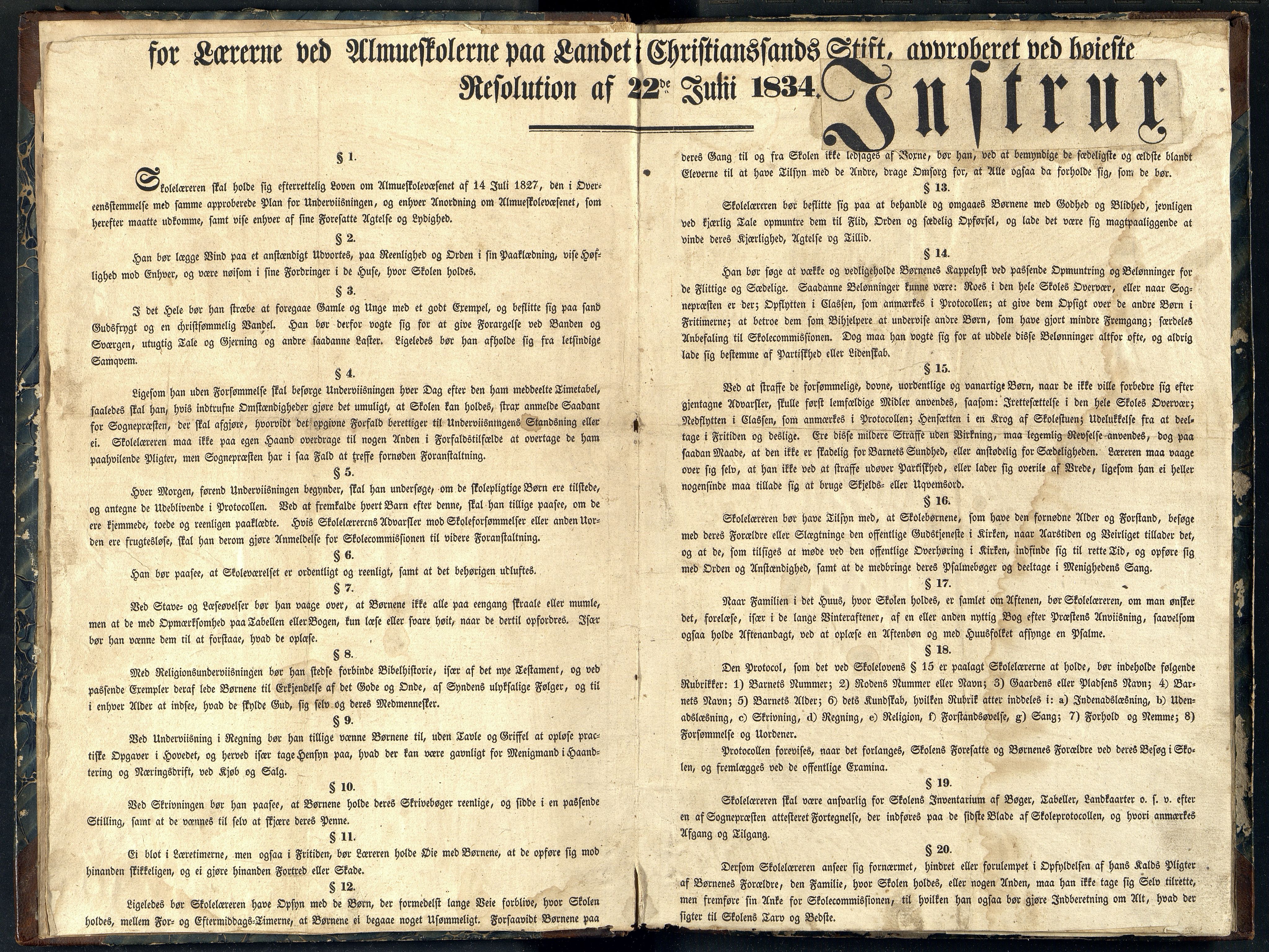 Lista kommune - Vanse Skole, ARKSOR/1003LI550/H/L0001: Skoleprotokoll, 1834-1839