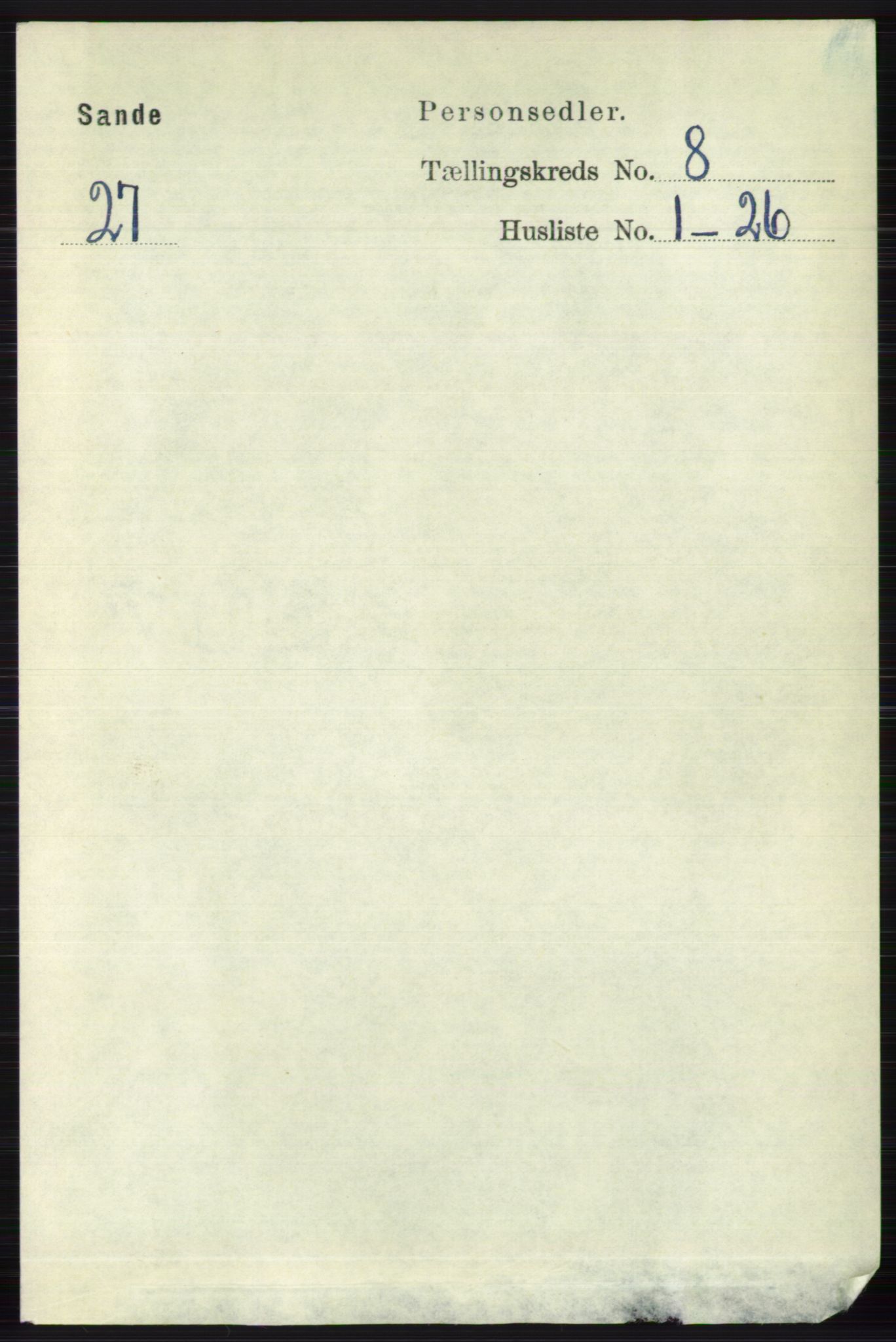 RA, Folketelling 1891 for 0713 Sande herred, 1891, s. 3527