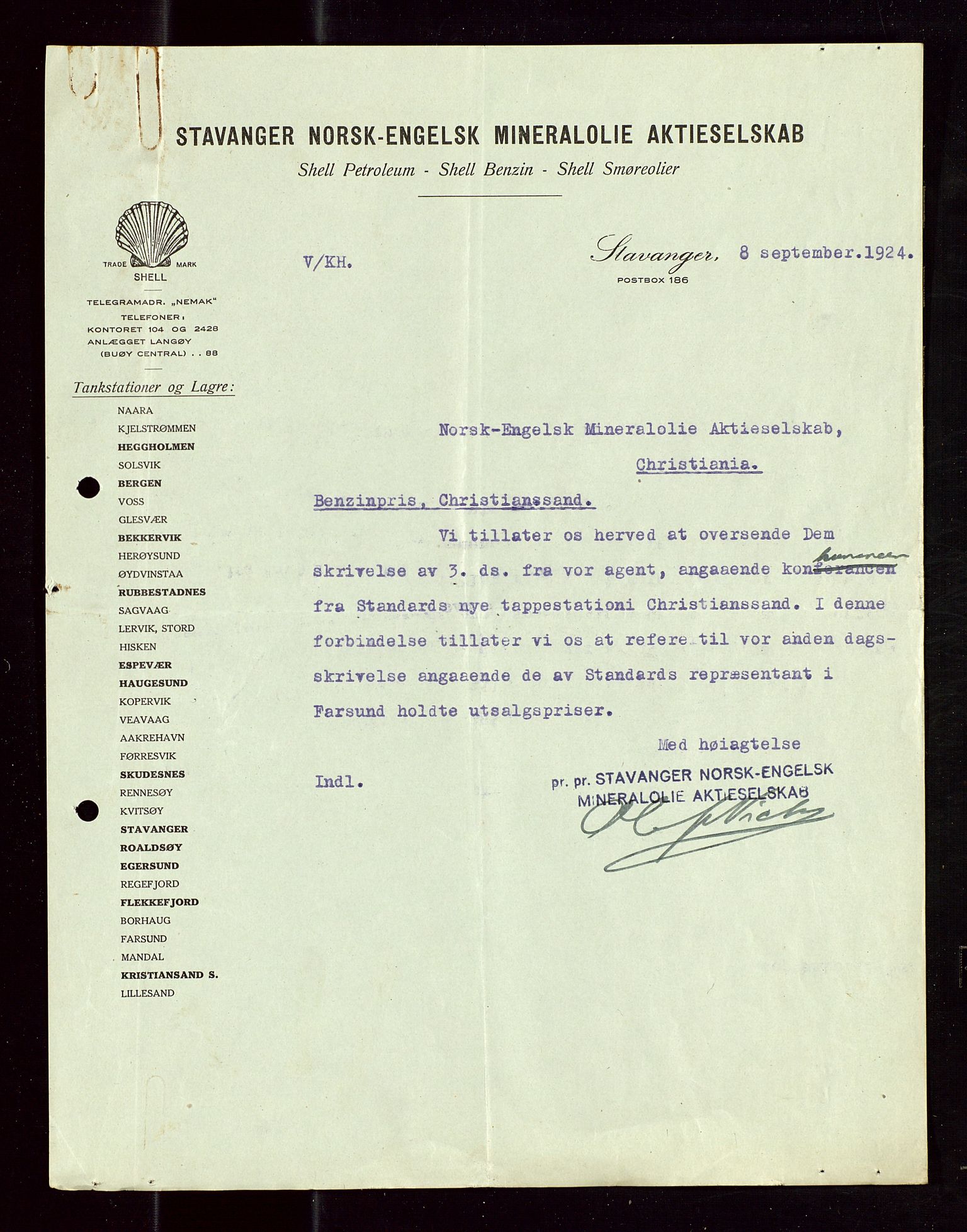 Pa 1521 - A/S Norske Shell, AV/SAST-A-101915/E/Ea/Eaa/L0013: Sjefskorrespondanse, 1924, s. 660