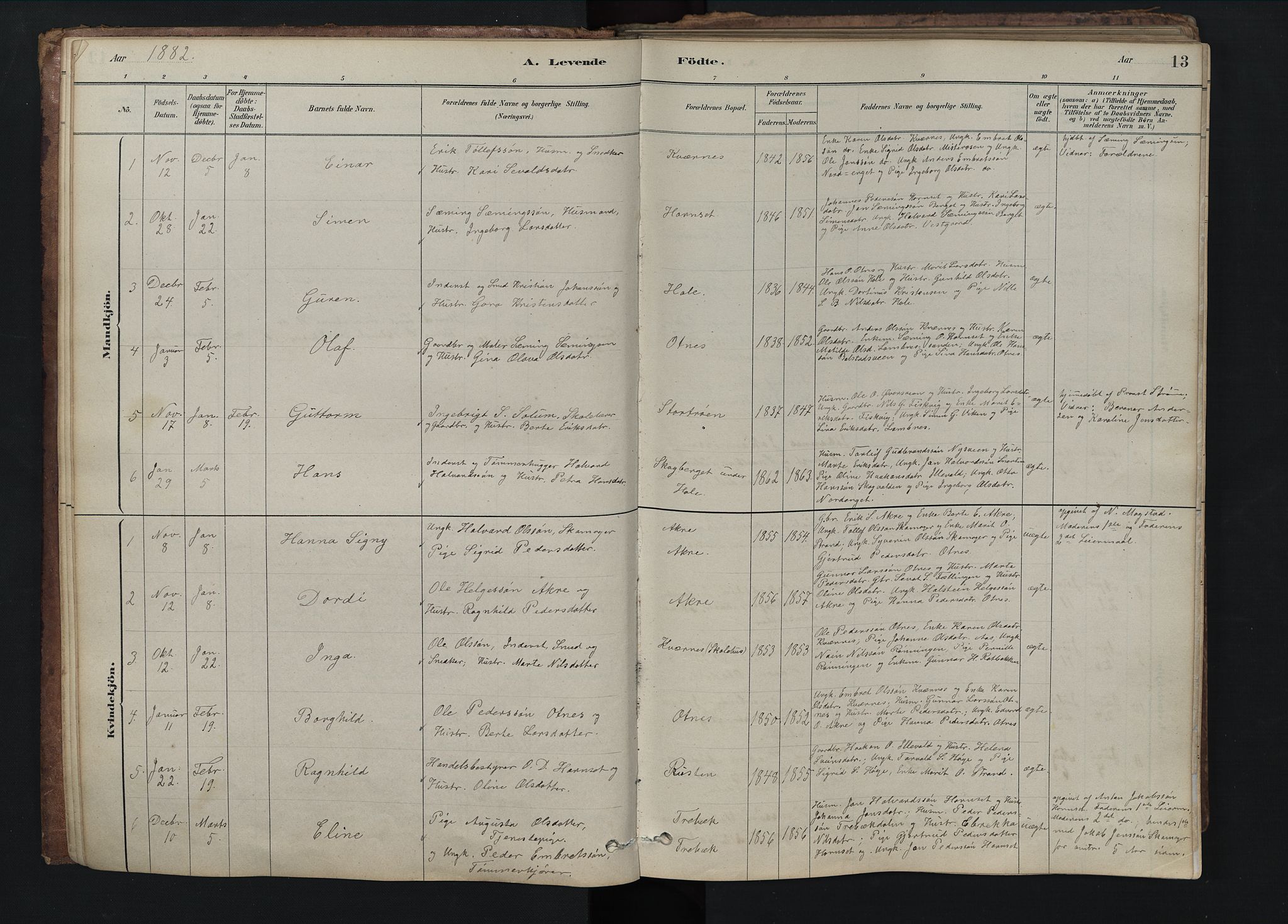 Rendalen prestekontor, AV/SAH-PREST-054/H/Ha/Hab/L0009: Klokkerbok nr. 9, 1879-1902, s. 13
