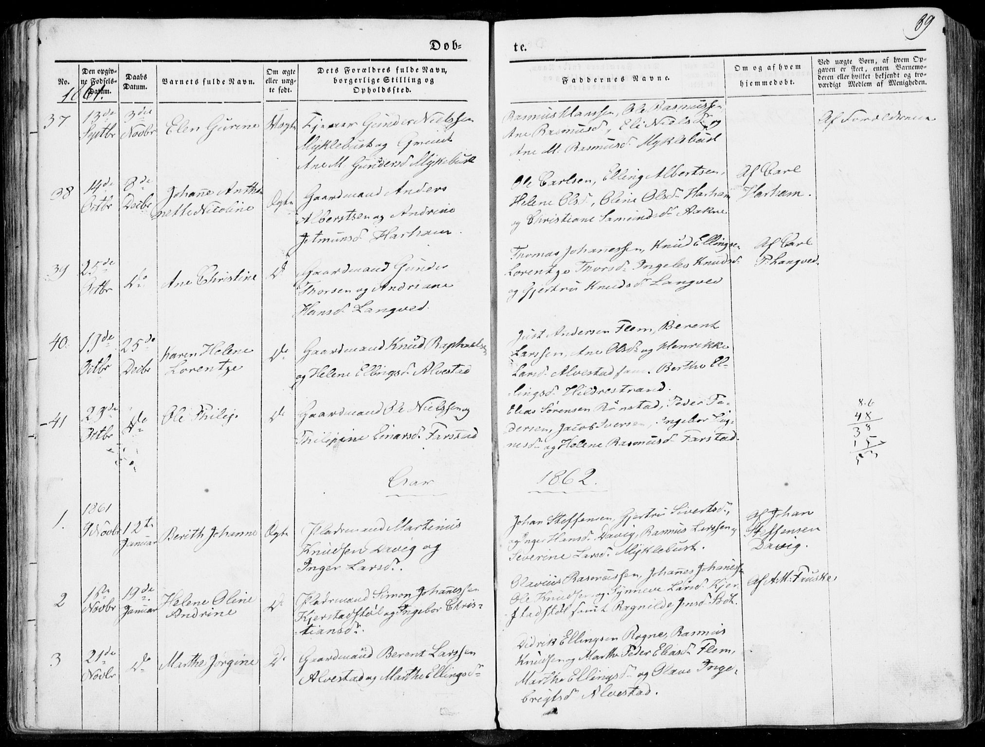 Ministerialprotokoller, klokkerbøker og fødselsregistre - Møre og Romsdal, SAT/A-1454/536/L0497: Ministerialbok nr. 536A06, 1845-1865, s. 89