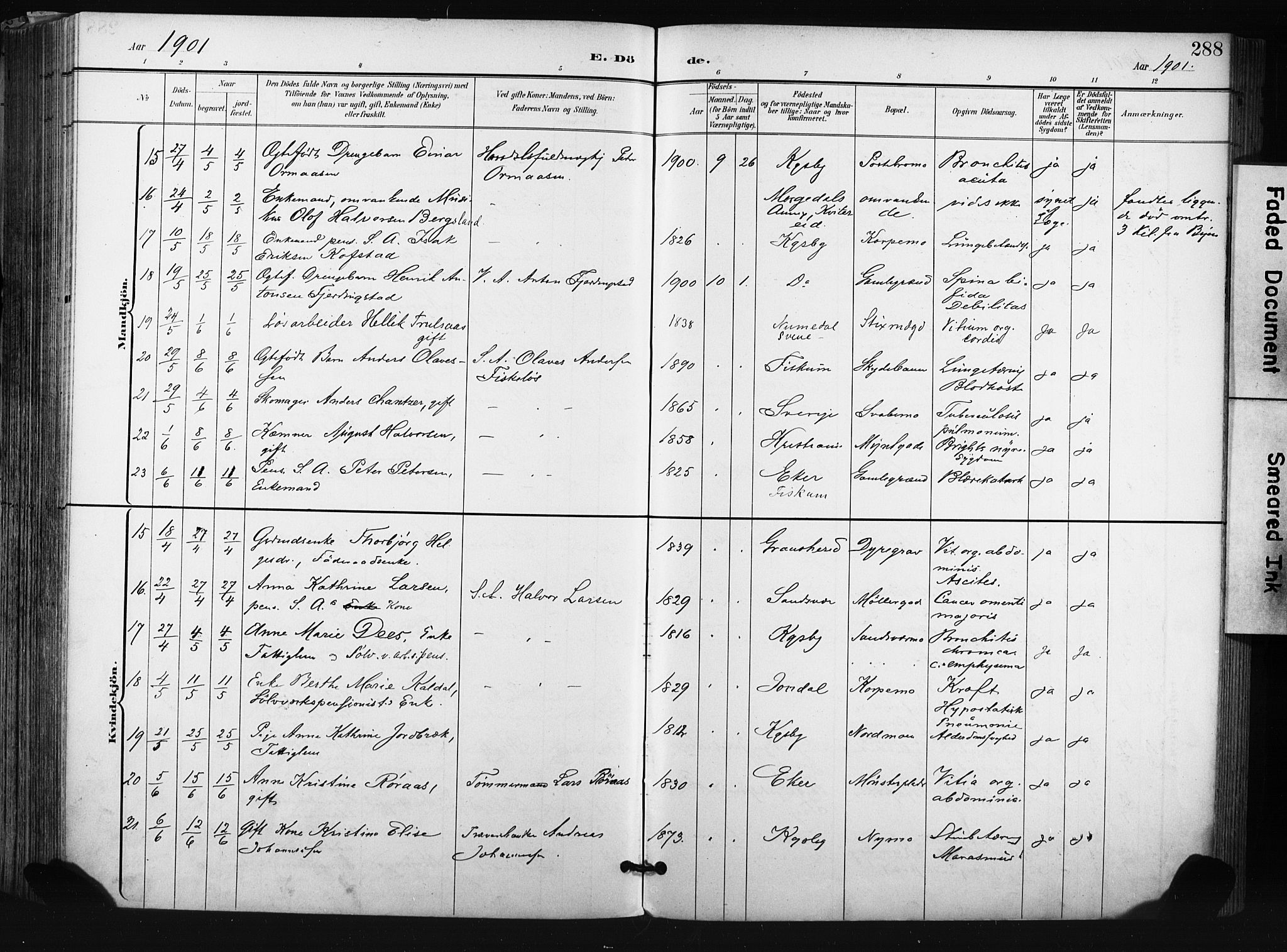 Kongsberg kirkebøker, AV/SAKO-A-22/F/Fb/L0003: Ministerialbok nr. II 3, 1896-1905, s. 288