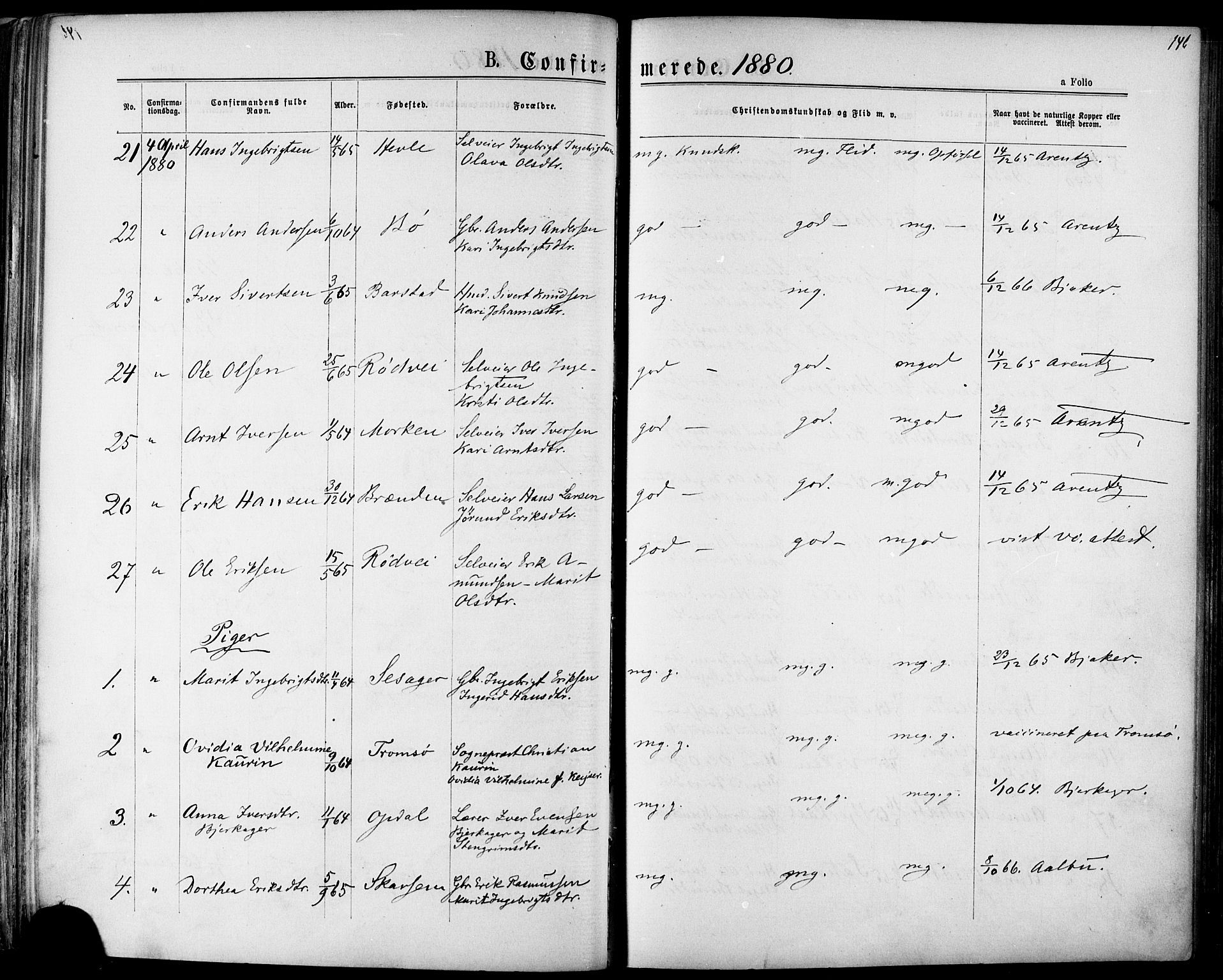 Ministerialprotokoller, klokkerbøker og fødselsregistre - Sør-Trøndelag, SAT/A-1456/678/L0900: Ministerialbok nr. 678A09, 1872-1881, s. 146