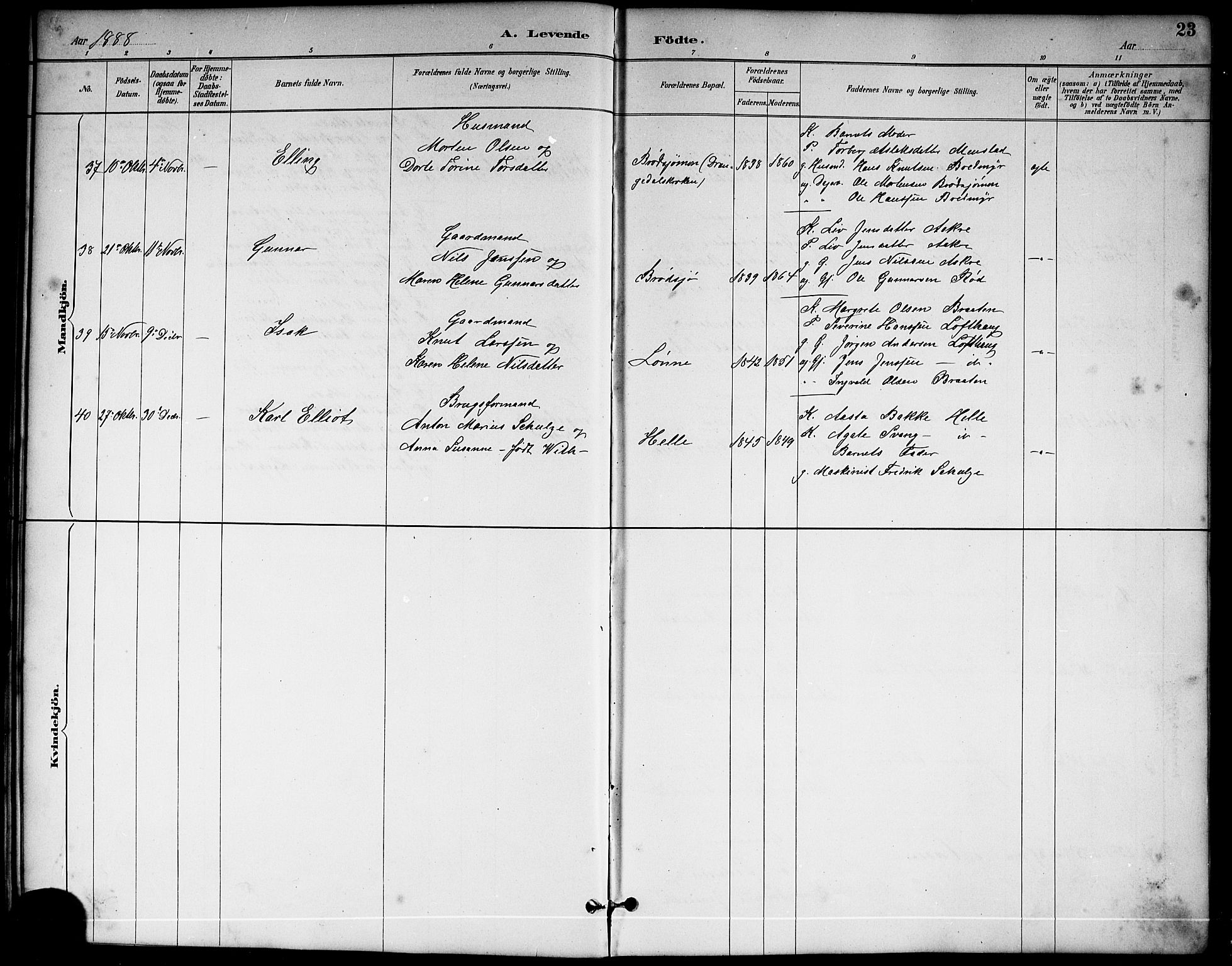 Sannidal kirkebøker, AV/SAKO-A-296/G/Ga/L0003: Klokkerbok nr. 3, 1887-1922, s. 23