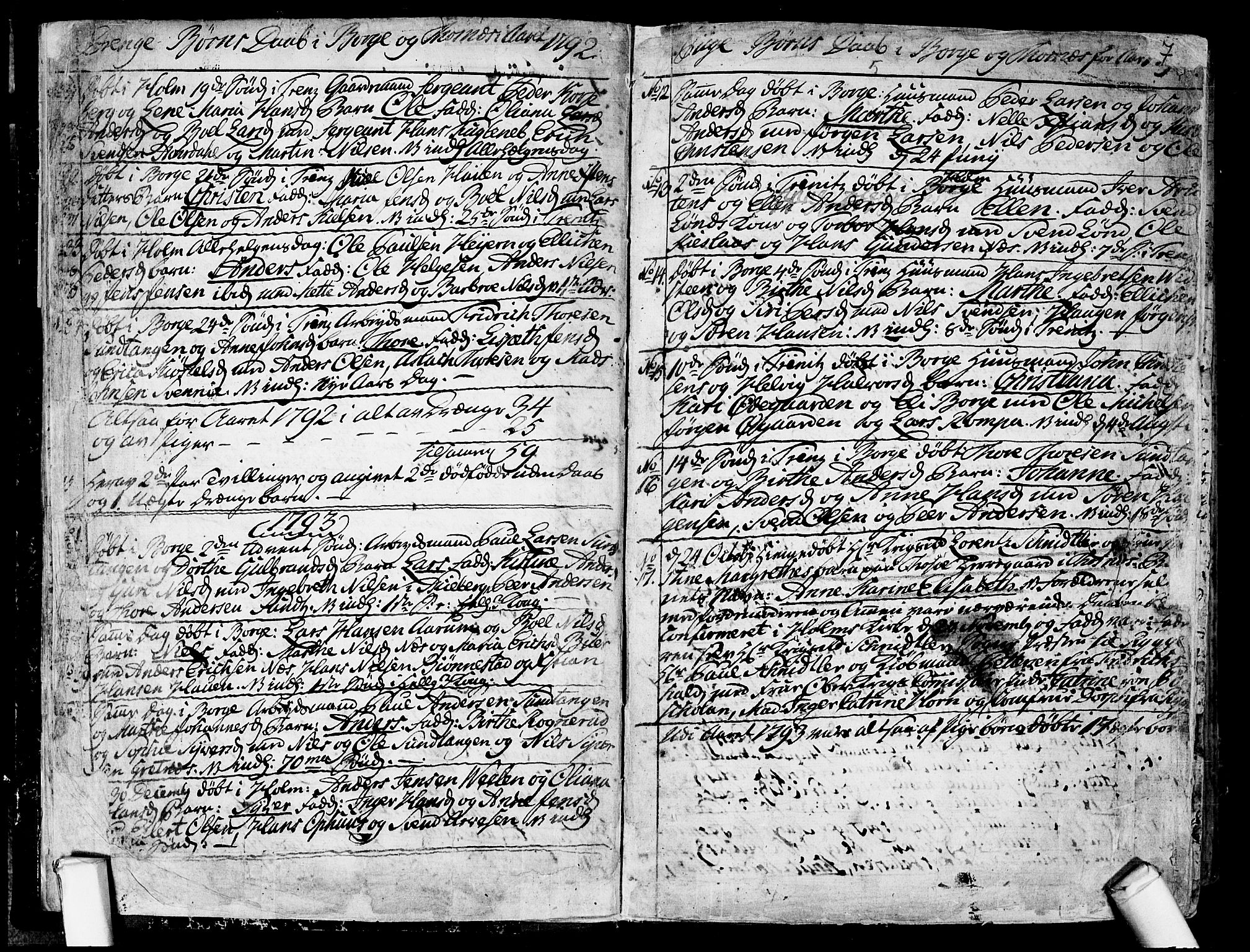 Borge prestekontor Kirkebøker, SAO/A-10903/F/Fa/L0002: Ministerialbok nr. I 2, 1791-1817, s. 7