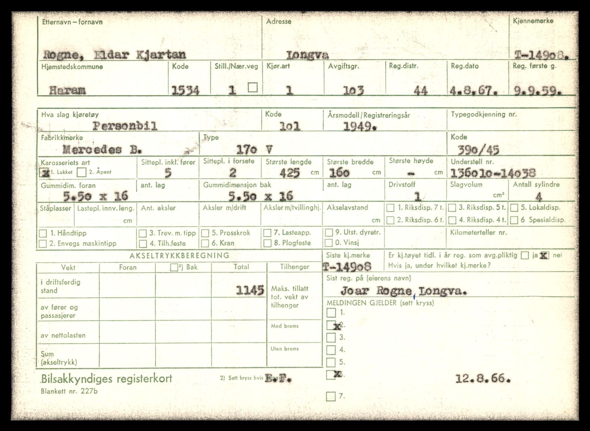 Møre og Romsdal vegkontor - Ålesund trafikkstasjon, AV/SAT-A-4099/F/Fe/L0049: Registreringskort for kjøretøy T 14864 - T 18613, 1927-1998, s. 1053