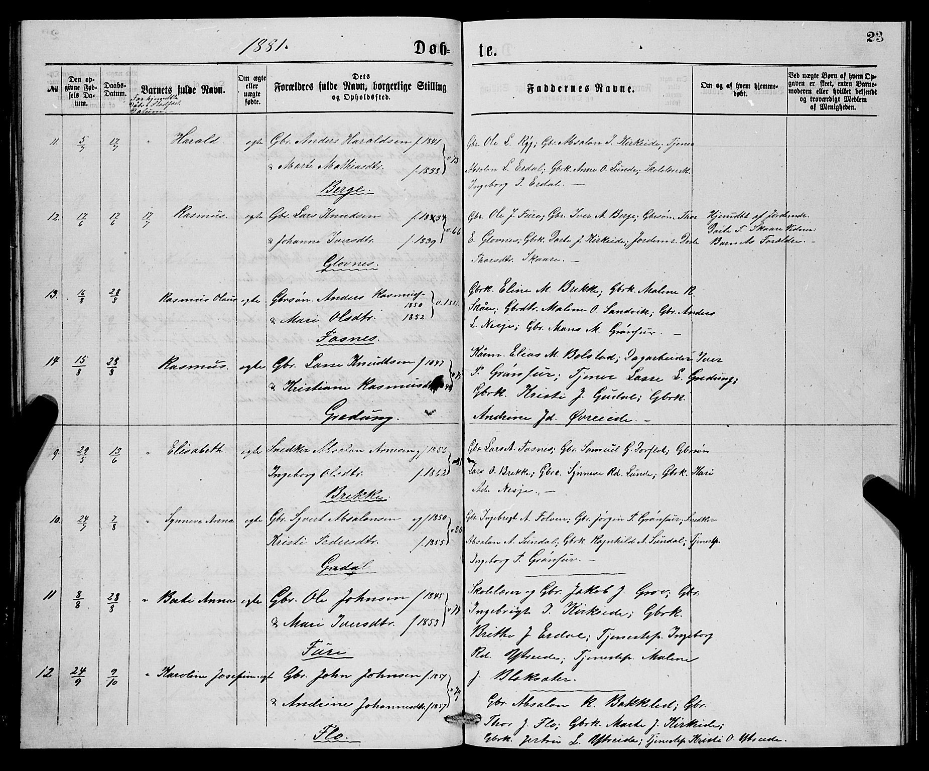 Stryn Sokneprestembete, AV/SAB-A-82501: Klokkerbok nr. C 2, 1877-1881, s. 23