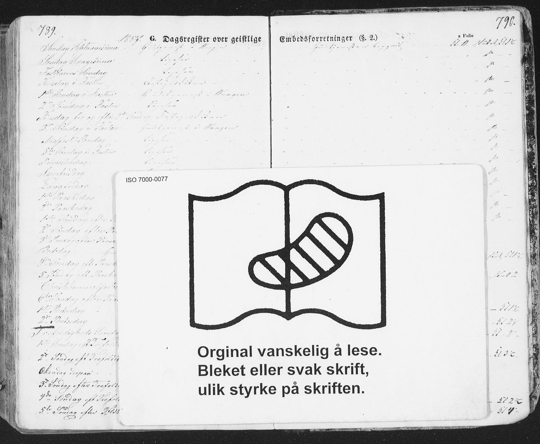 Ministerialprotokoller, klokkerbøker og fødselsregistre - Nordland, SAT/A-1459/874/L1072: Klokkerbok nr. 874C01, 1843-1859, s. 789-790