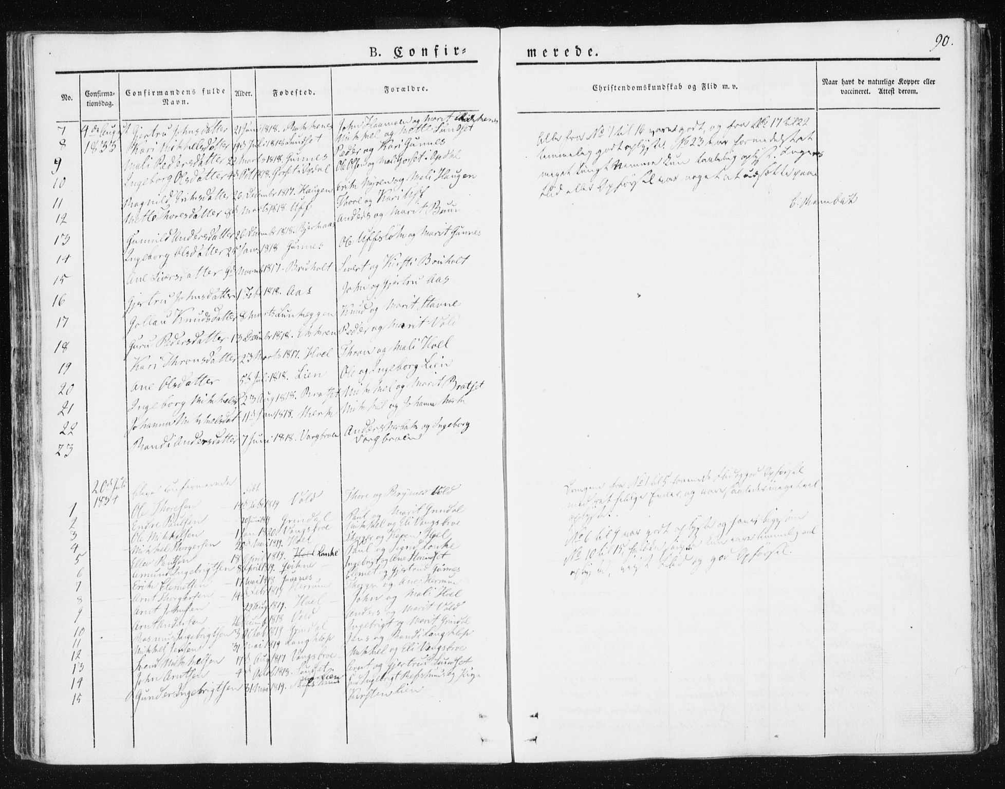 Ministerialprotokoller, klokkerbøker og fødselsregistre - Sør-Trøndelag, SAT/A-1456/674/L0869: Ministerialbok nr. 674A01, 1829-1860, s. 90